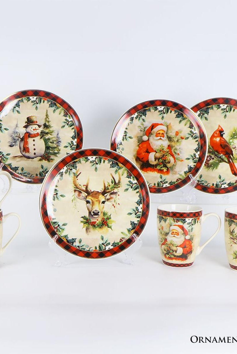 Shop For Festive Country County Christmas Plaid Mugs (Set of 4)