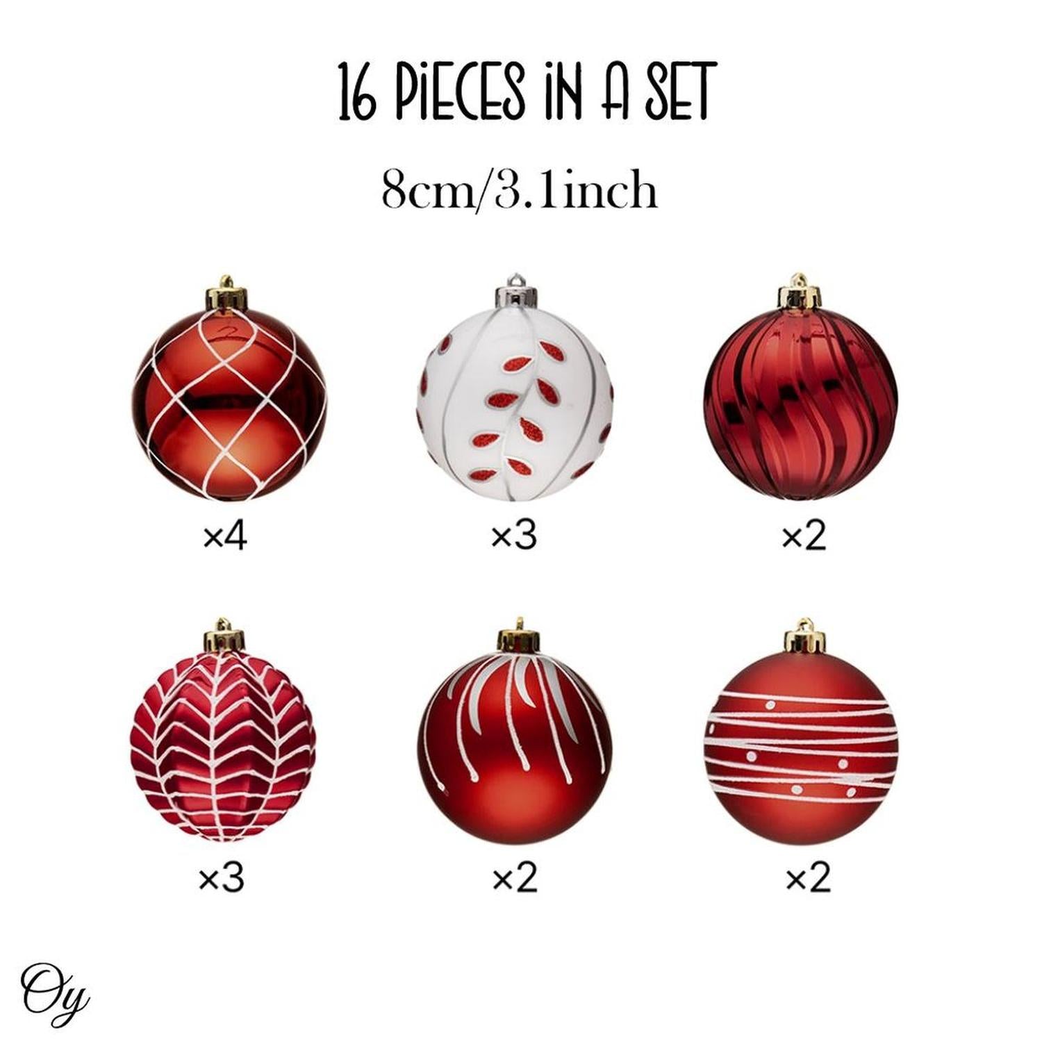 Shop For Festive Red Christmas Ornaments (Set of 16)