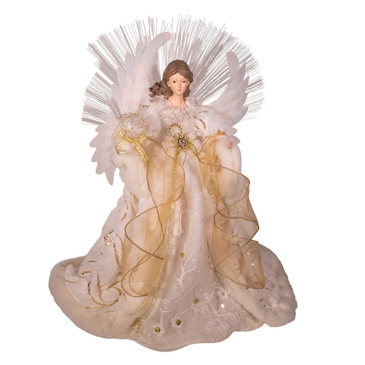 Shop For Fiber Optic LED Gold and White Angel Tree Topper at Michelle's aDOORable Creations