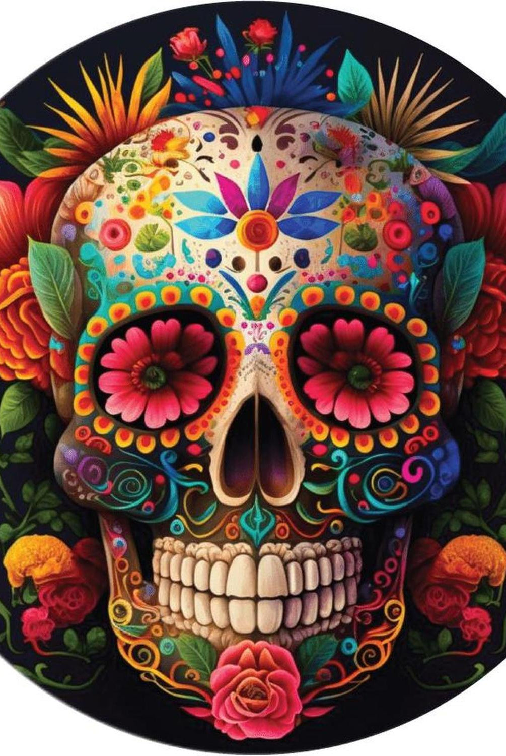 Floral DOD Sugar Skull Sign