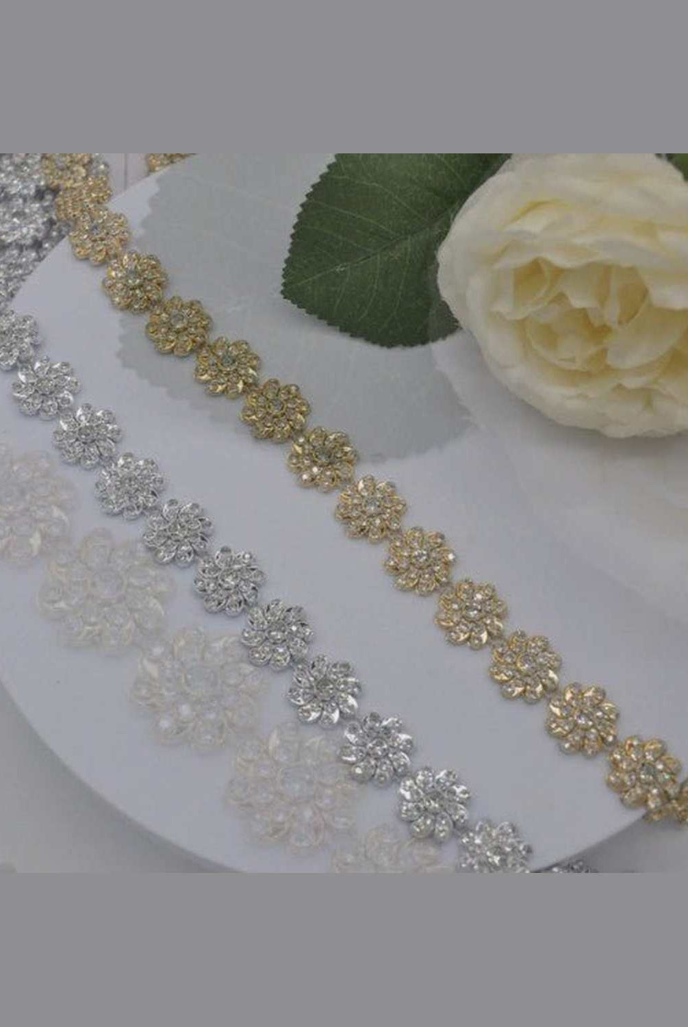 Shop For Flower Bling Jewels: Silver (10 Yards)