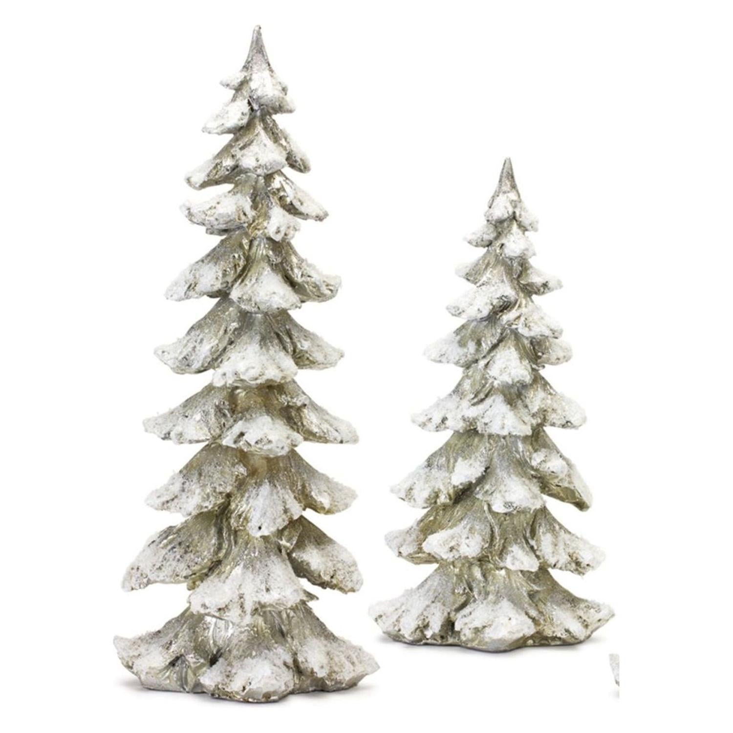 Shop For Frosted Pine Tree Décor with Silver Finish (Set of 4) at Michelle's aDOORable Creations
