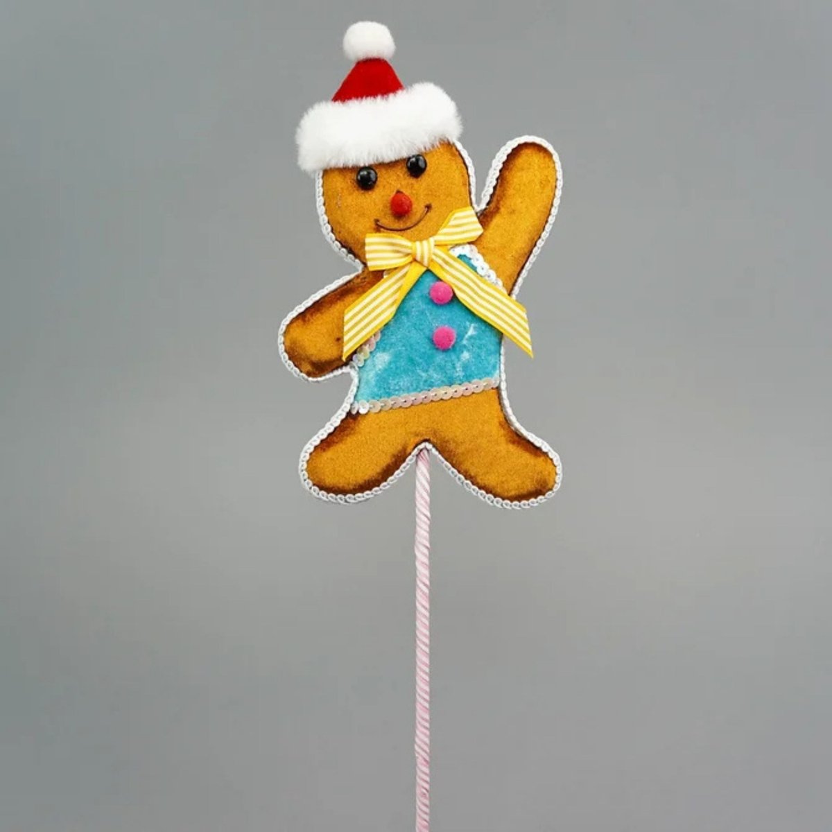 Shop For Gingerbread Boy Pick, Blue 12"