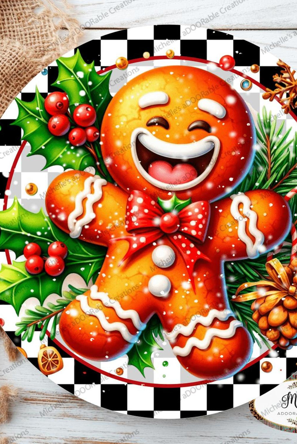 Gingerbread Cookie Round Sign