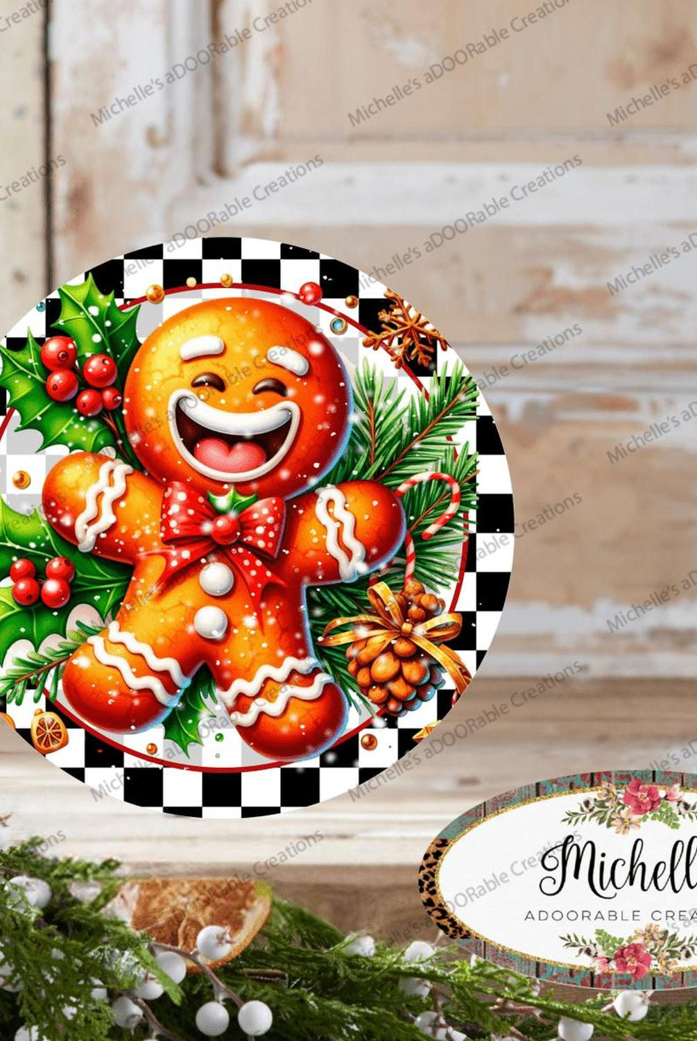 Gingerbread Cookie Round Sign