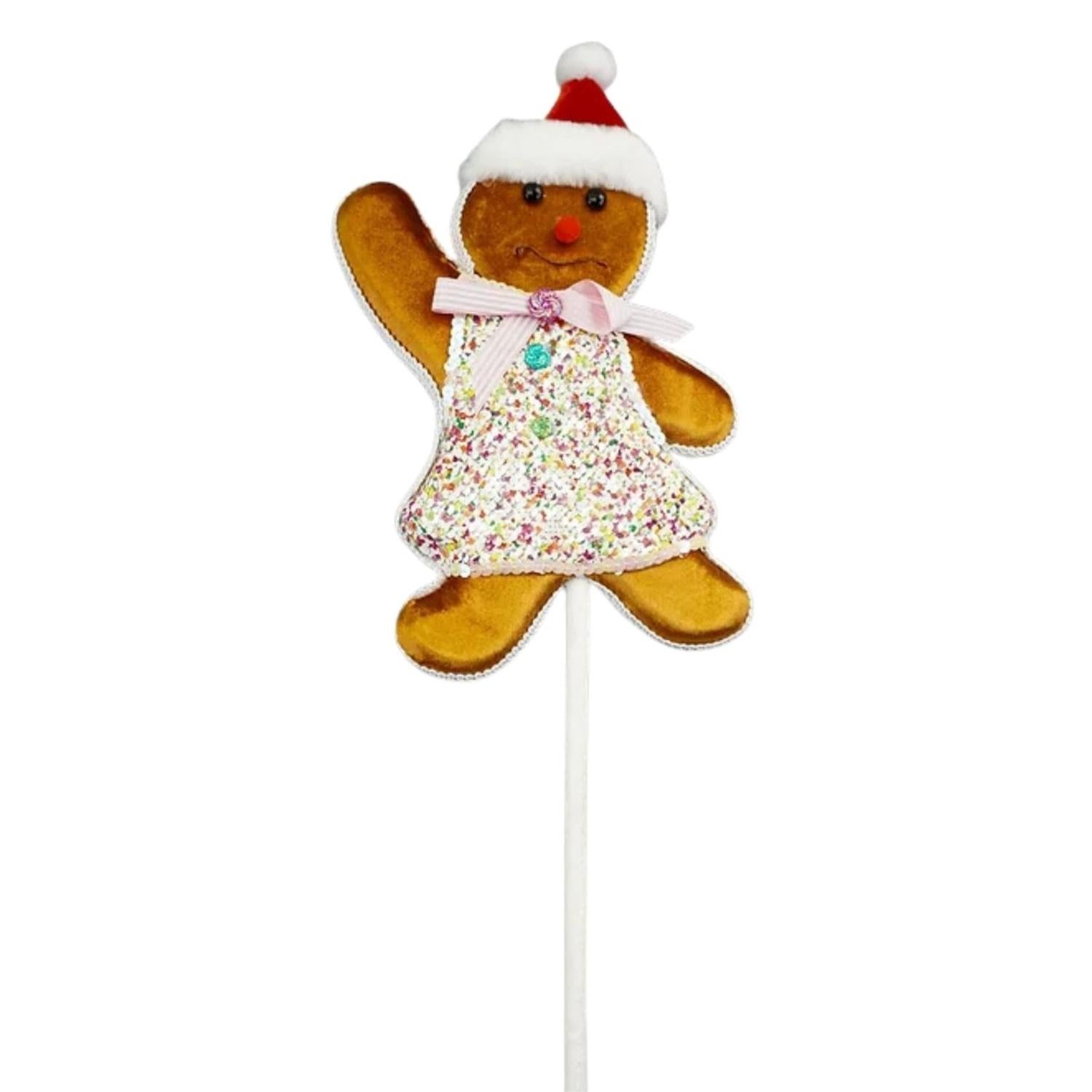 Gingerbread Girl Pick, Pink 19"