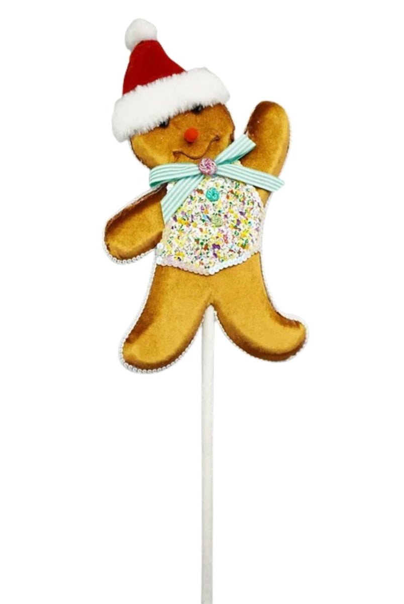 Shop For Gingerbread Man Pick, Teal 19"