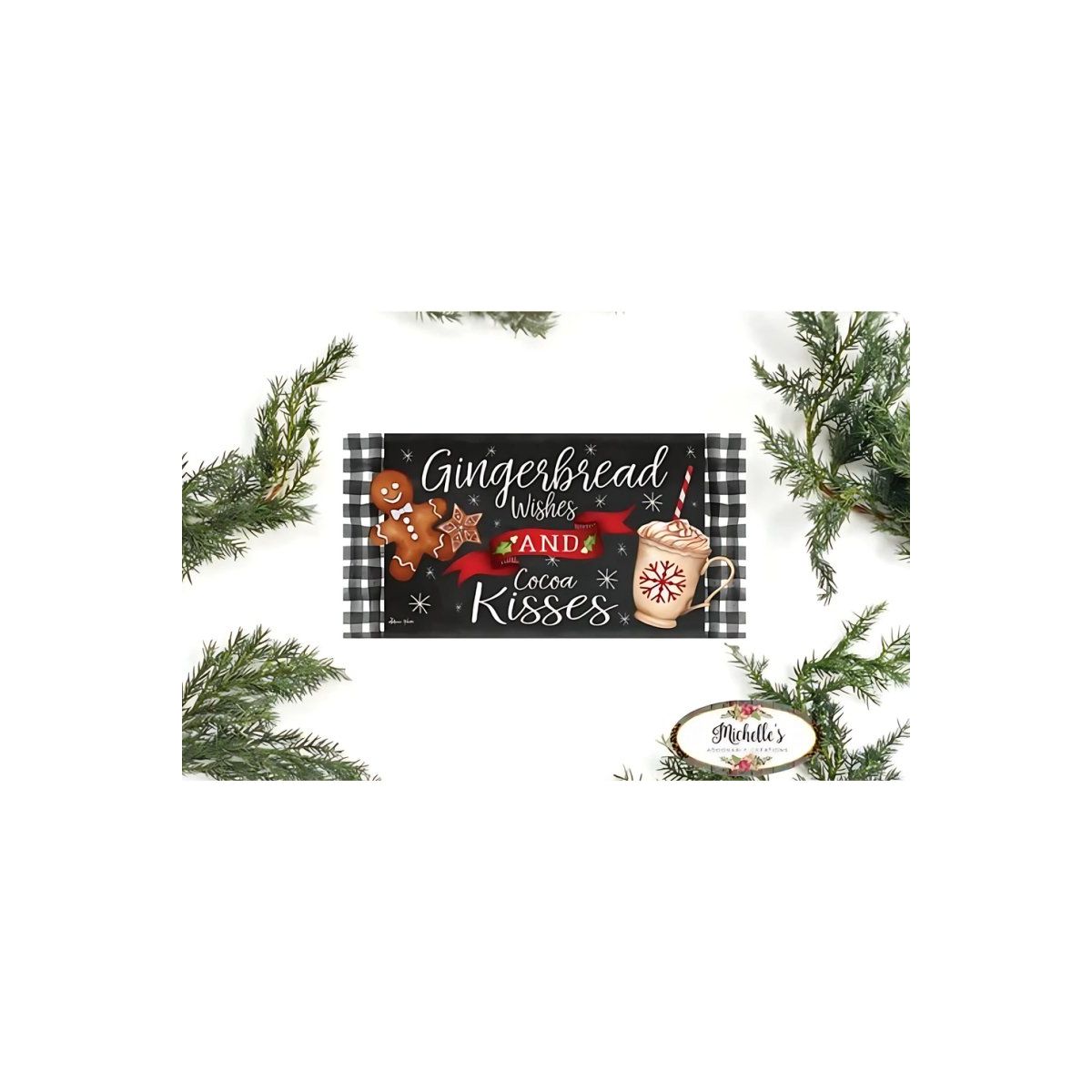 Shop For Gingerbread Wishes and Cocoa Kisses Sign - Wreath Enhancement