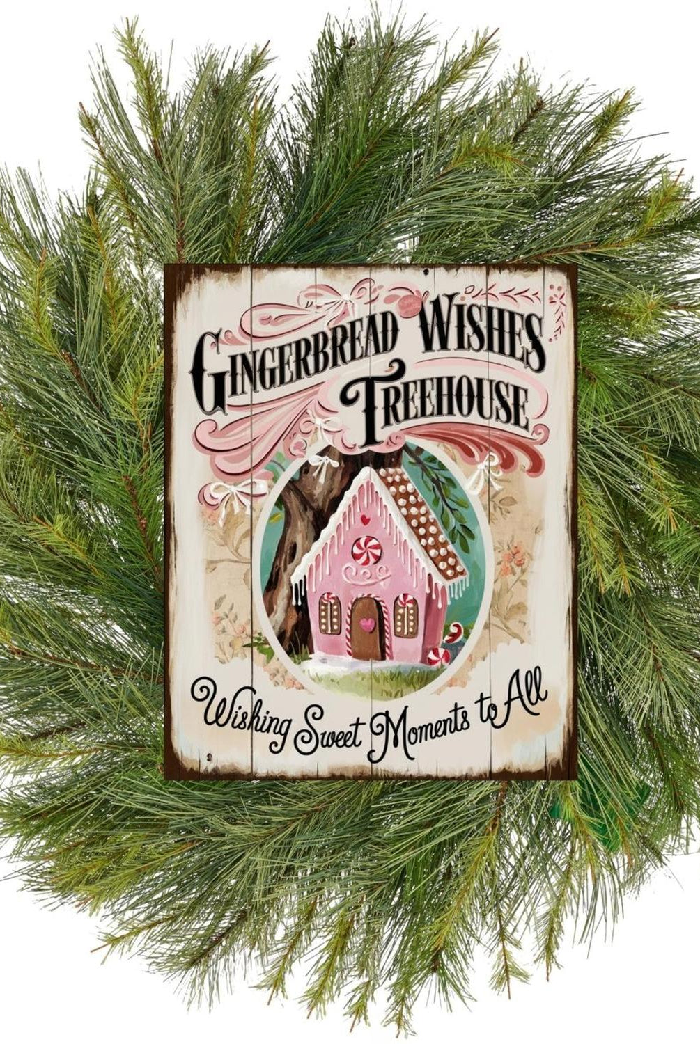 Gingerbread Wishes Treehouse Christmas Sign