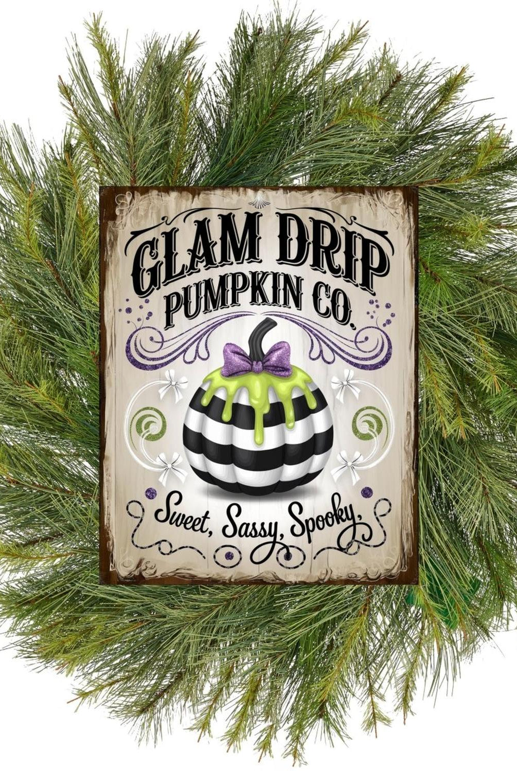 Glam Drip Pumpkin Halloween Sign
