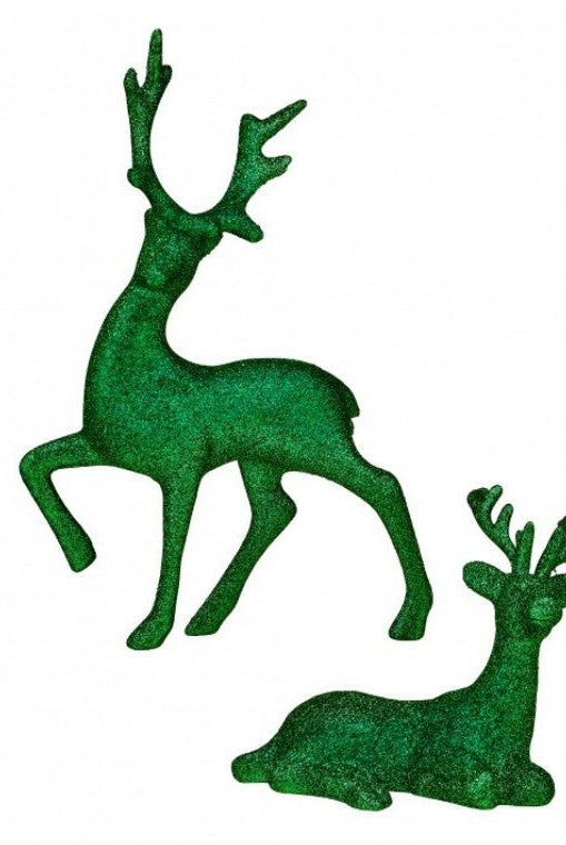 Shop For Glitter Deer: Green (Set of 2)