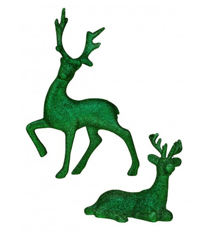 Shop For Glitter Deer: Green (Set of 2)