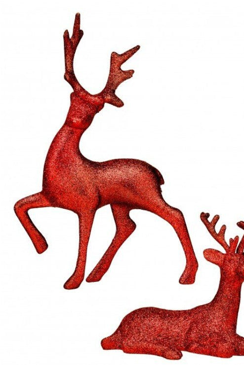 Shop For Glitter Deer: Red (Set of 2)