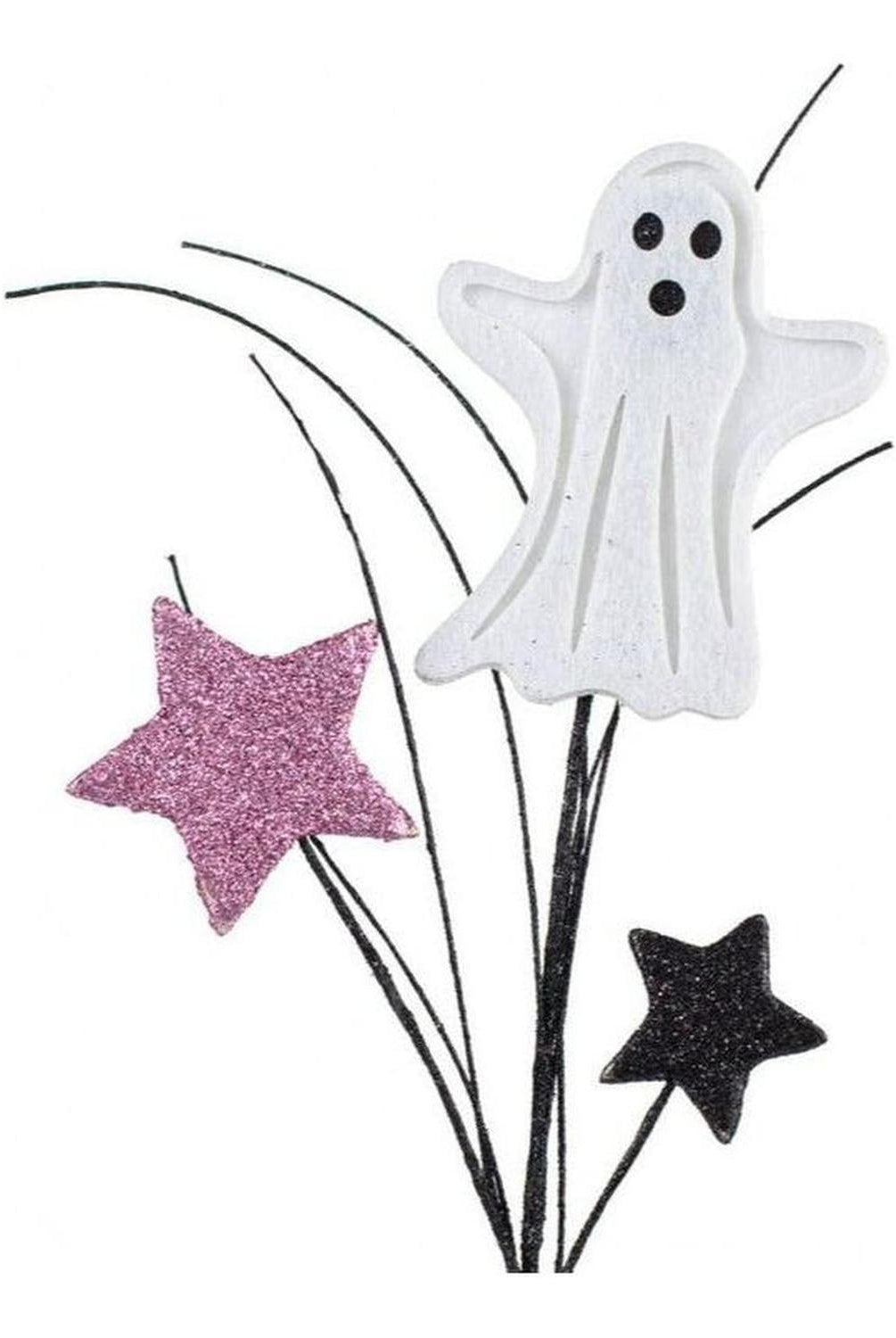 12.5" Glitter Ghost & Stars Spray: Pink & Black