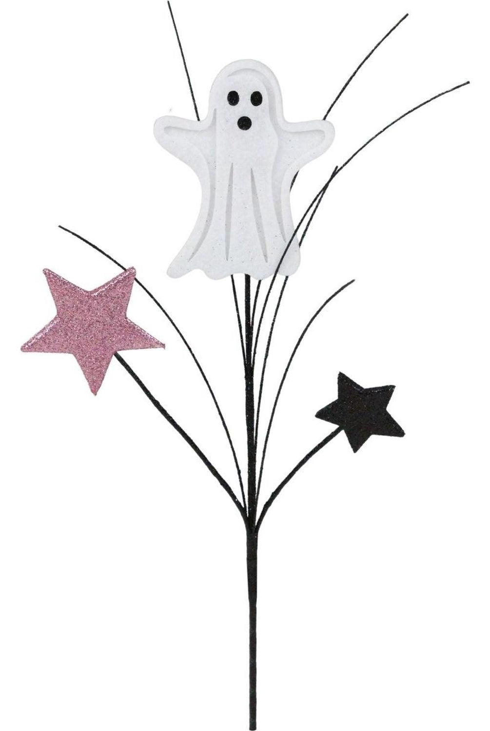 12.5" Glitter Ghost & Stars Spray: Pink & Black
