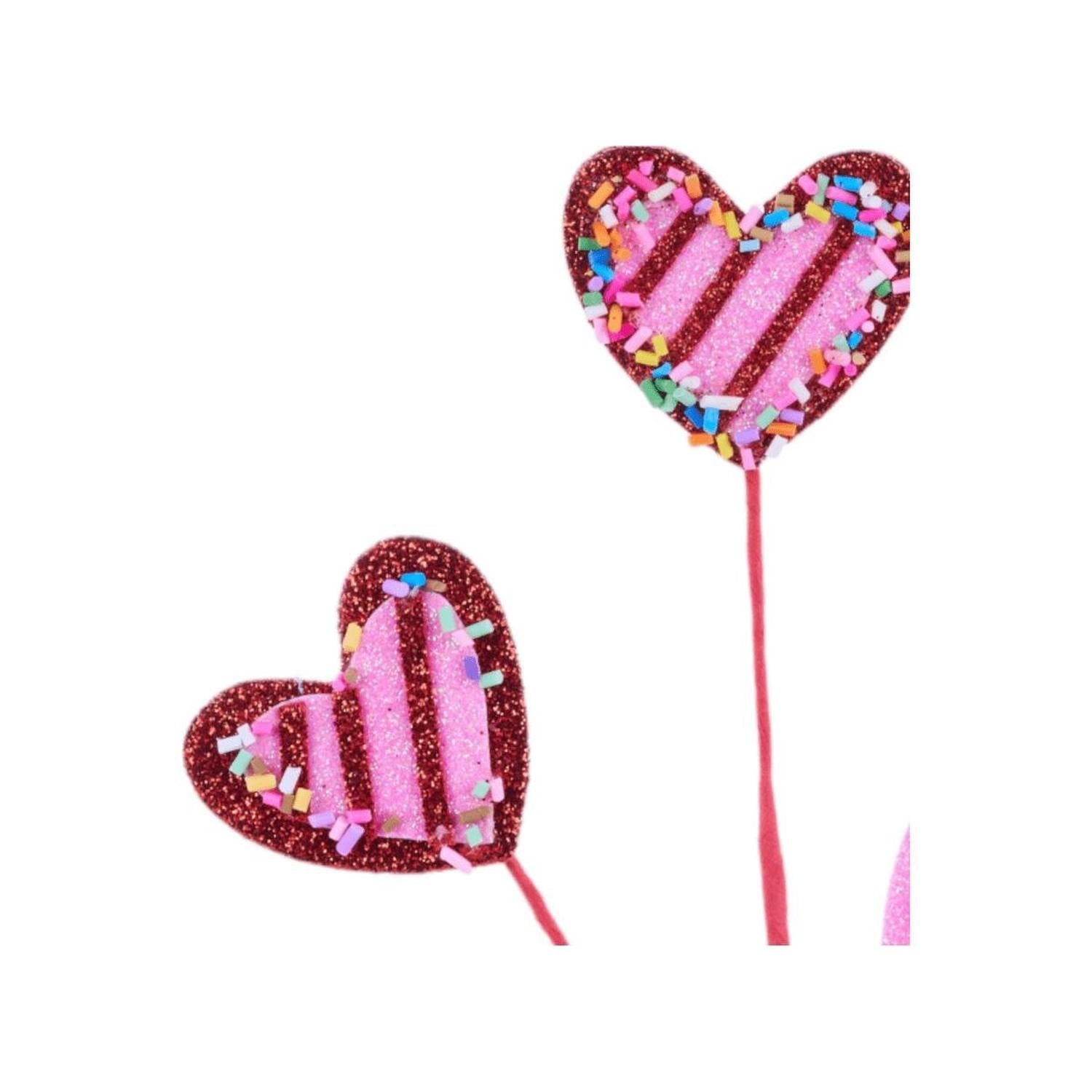 Shop For Glitter Heart w/Sprinkles Pick: Red/Pink