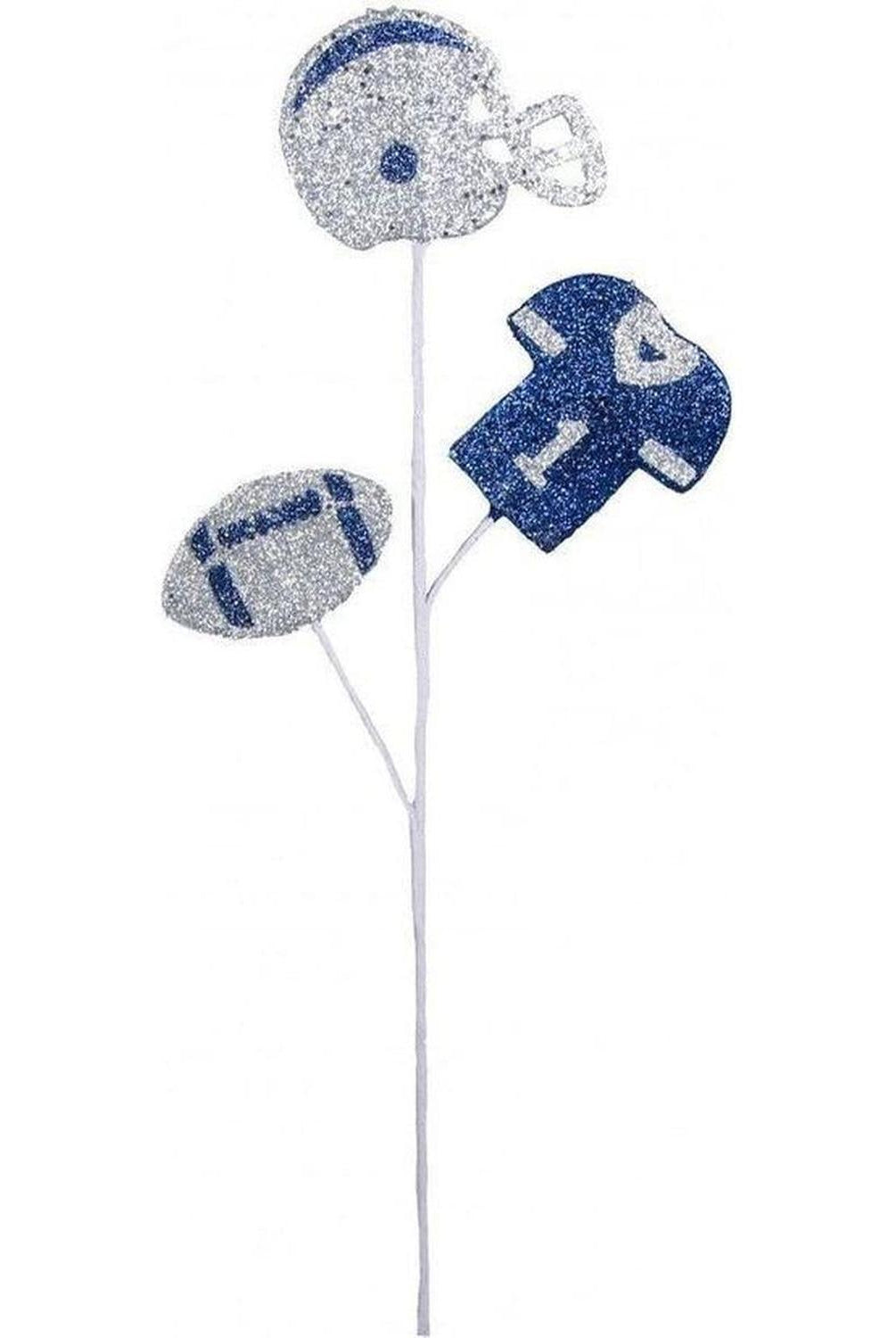 24" Glitter Helmet, Jersey, Football Pick: Navy Blue & Silver