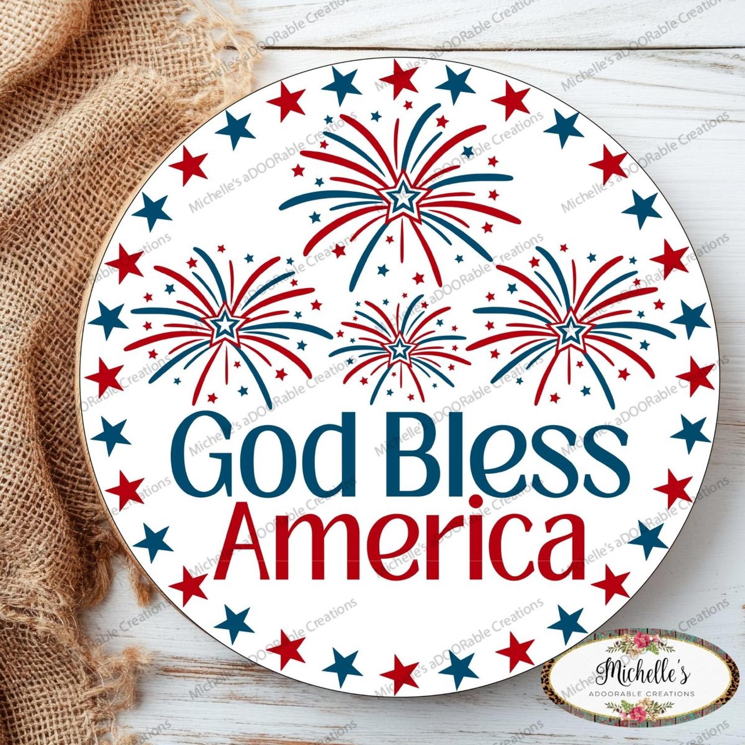 Shop For God Bless America Fireworks Sign