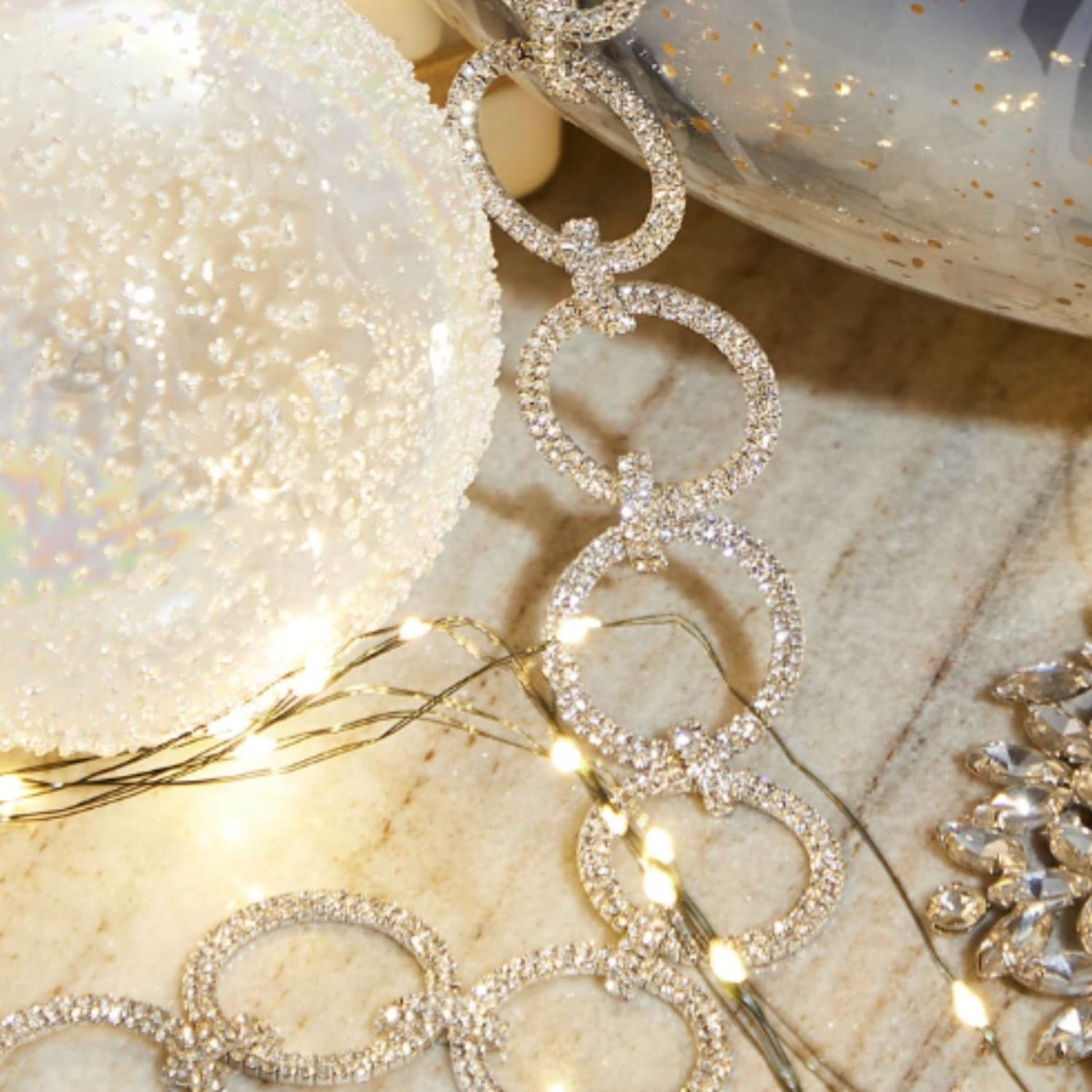 Shop For Gold Crystal Circle Christmas Garland, 36"