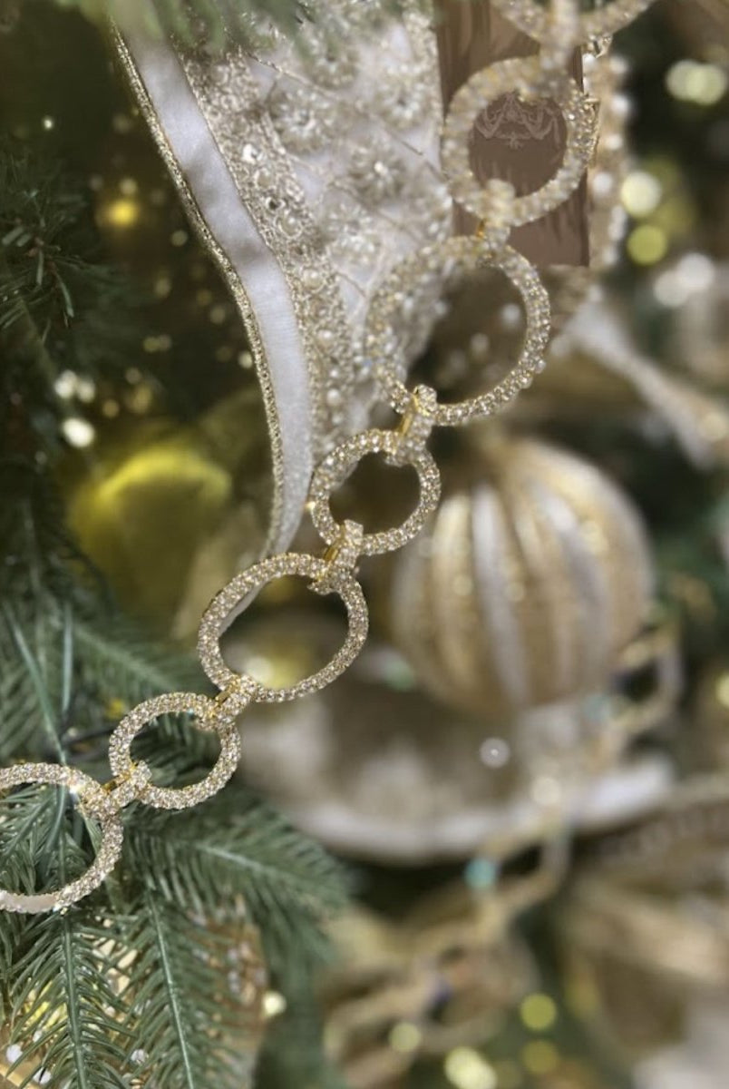 Shop For Gold Crystal Circle Christmas Garland, 36"