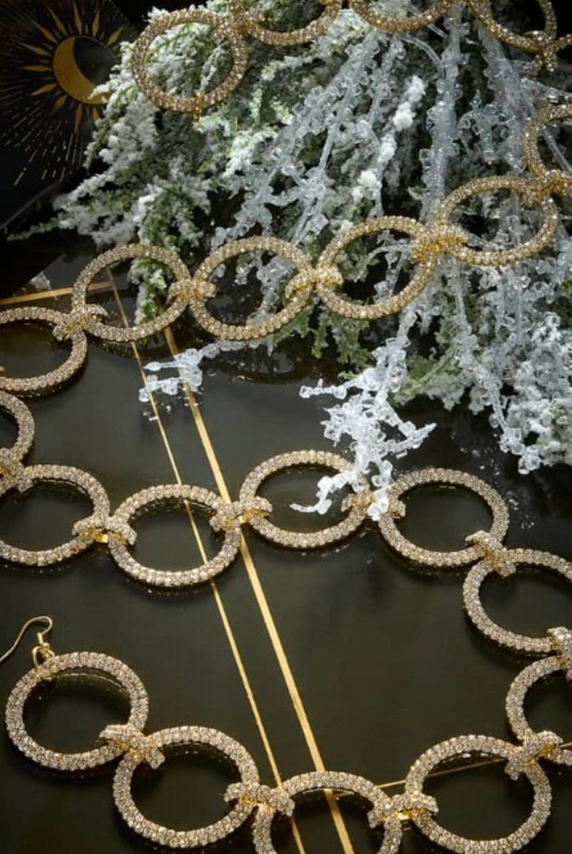 Shop For Gold Crystal Circle Christmas Garland, 36"