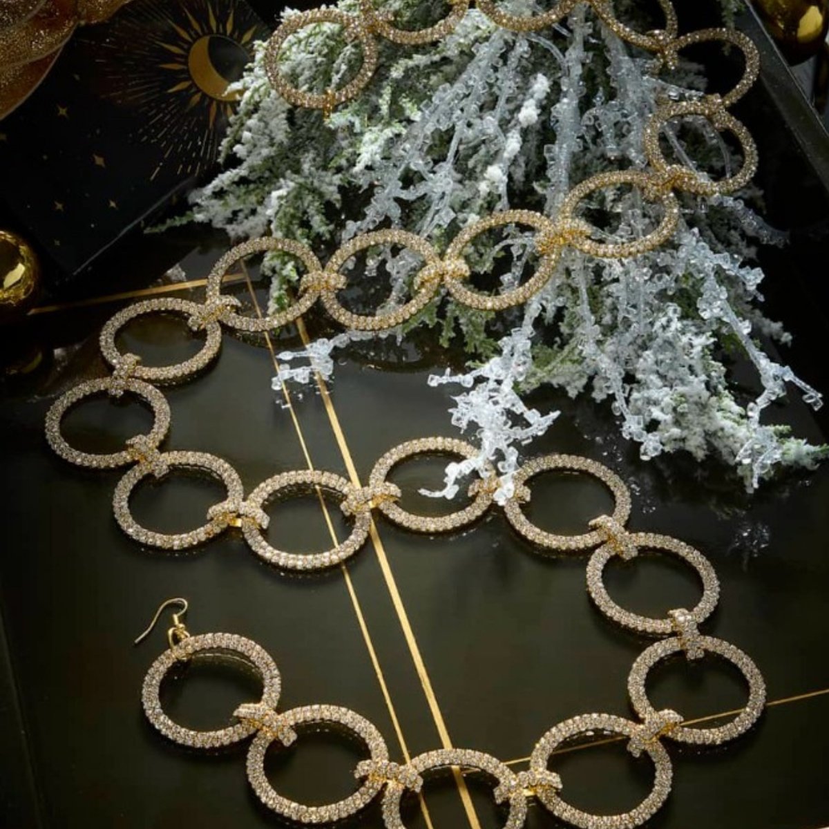Shop For Gold Crystal Circle Christmas Garland, 36"