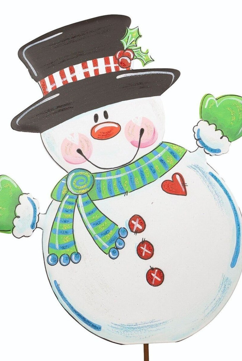 Shop For Green Scarf Snowman (Stake/Hanger/Easel)