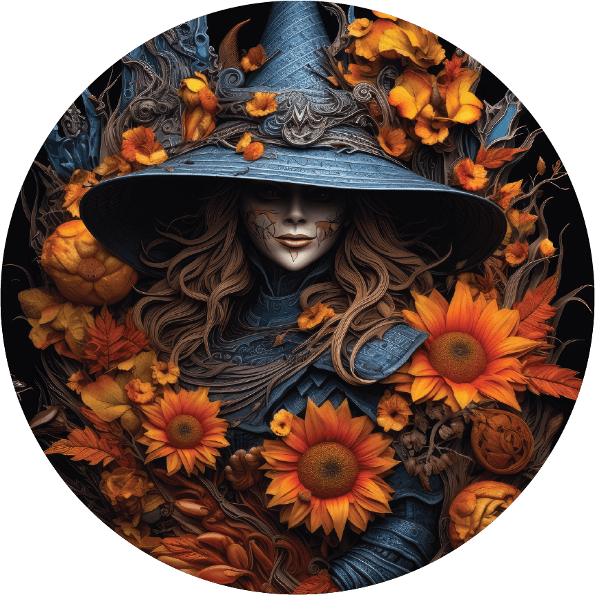 Shop For Halloween 2D Witch Sunflowers Sign