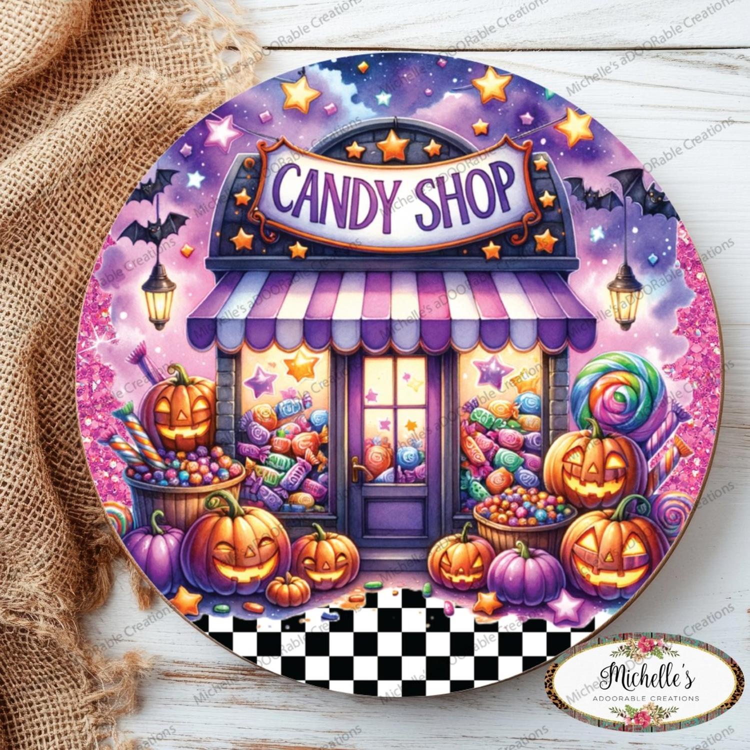 Shop For Halloween Candy Shop Round Sign