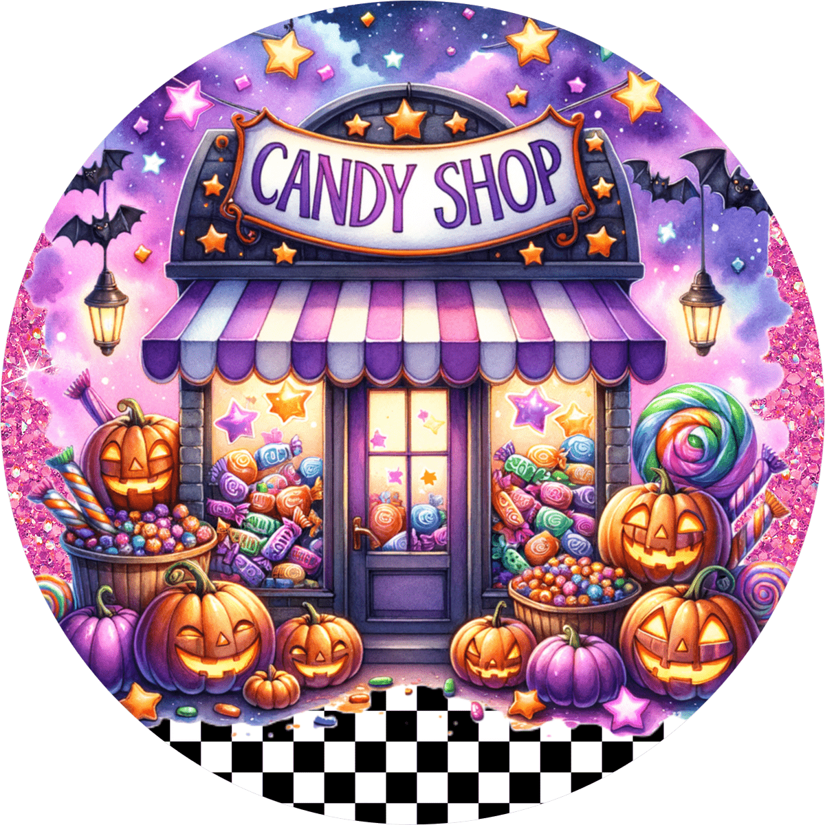 Shop For Halloween Candy Shop Round Sign
