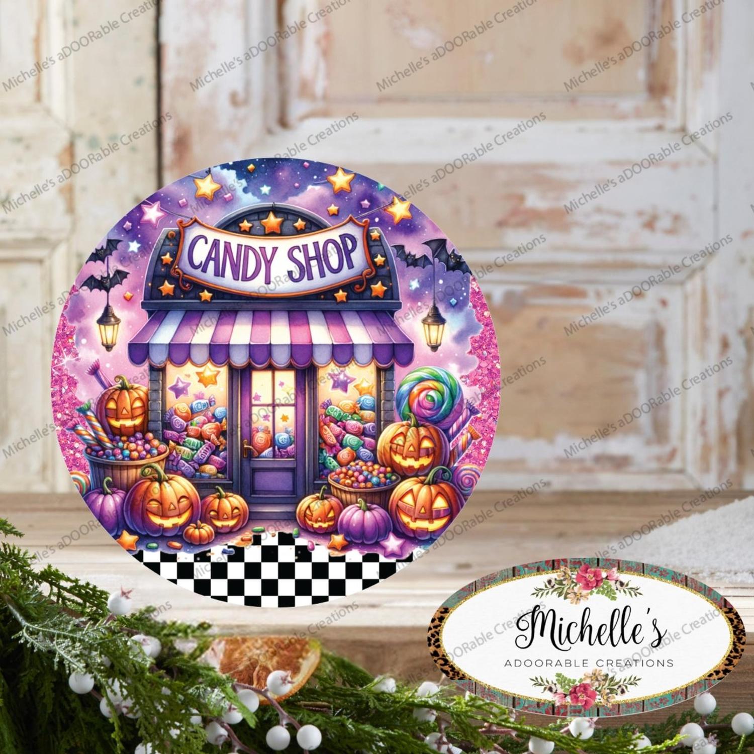 Shop For Halloween Candy Shop Round Sign