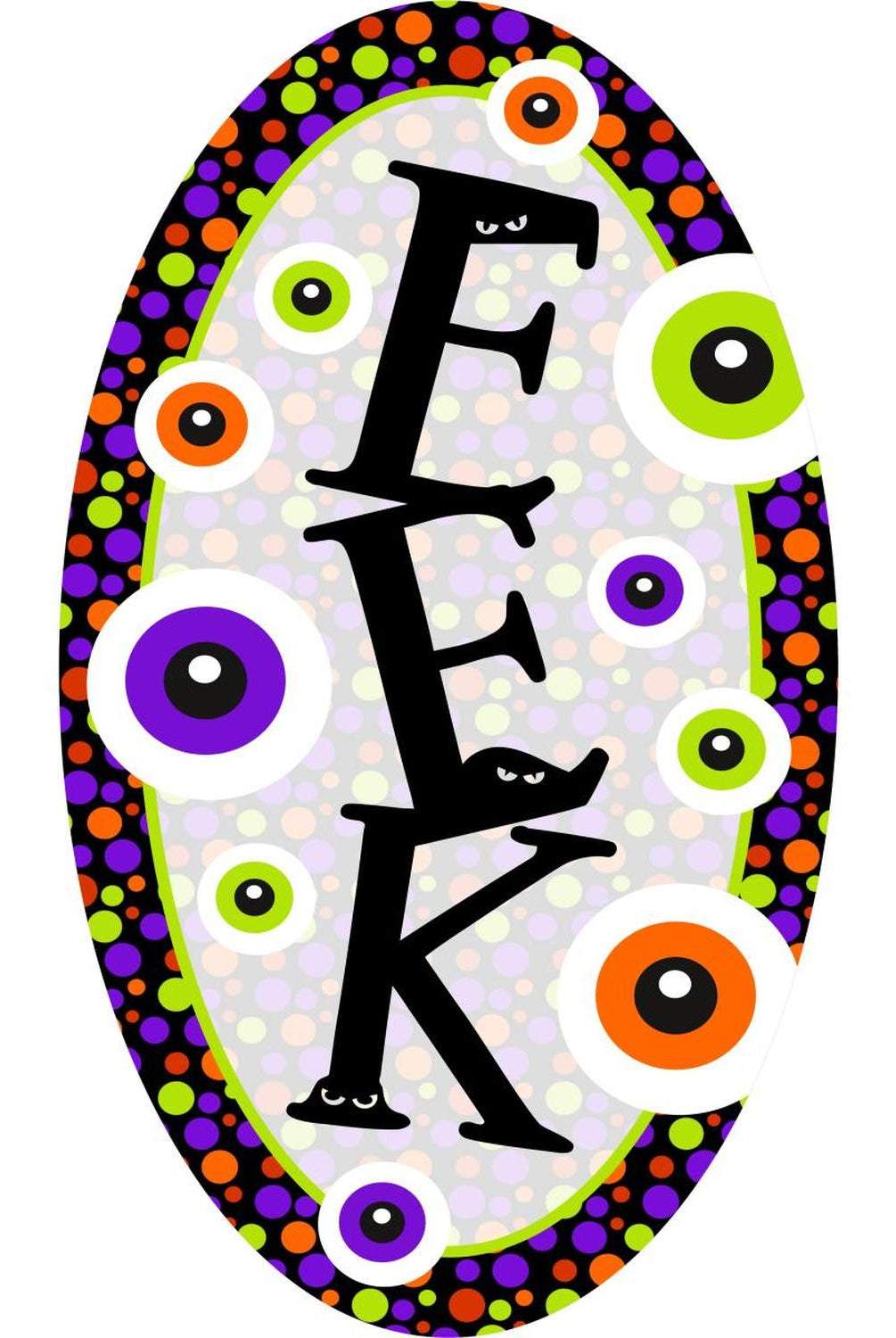 Halloween Eyeballs EEK Oval Sign