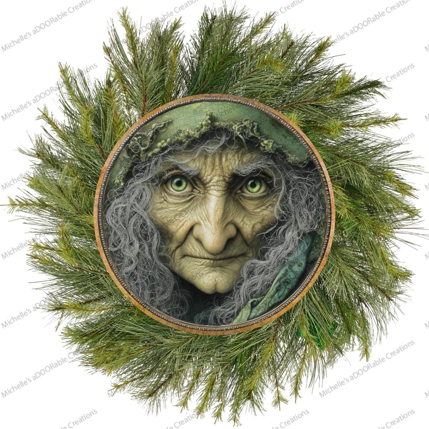 Shop For Halloween Green Witch Face Metal Sign