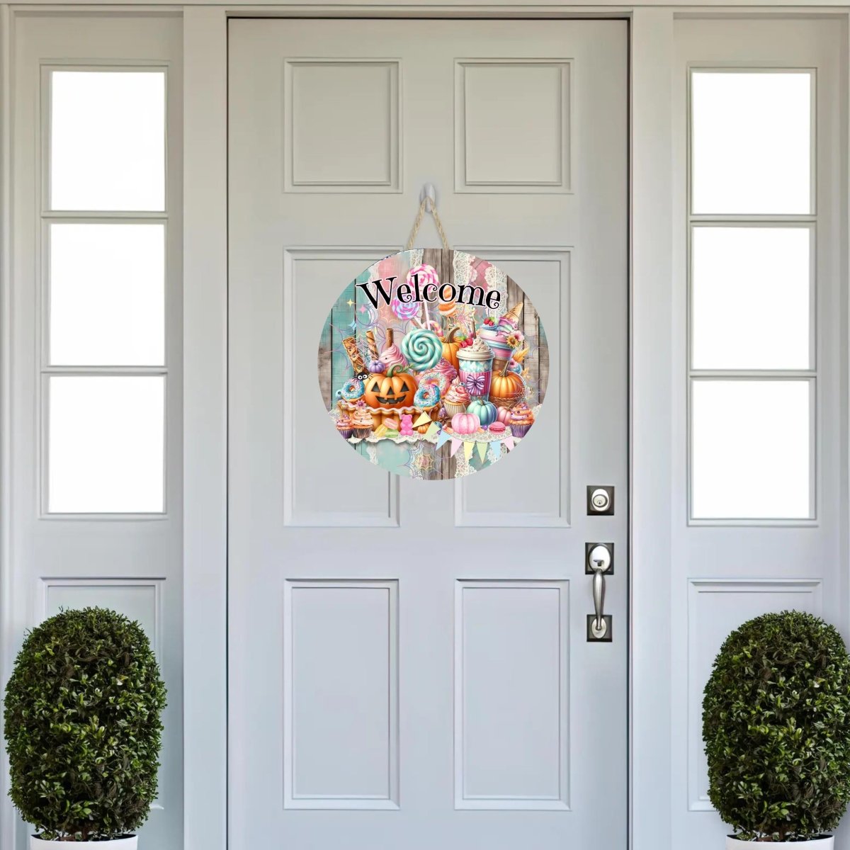 Shop For Halloween Welcome Pastel Candy Round Sign