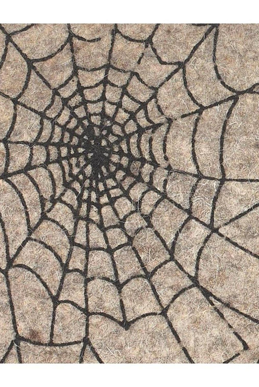 Hand Felted Wool Halloween Spider Web Table Runner - 14x72" Arcadia Home