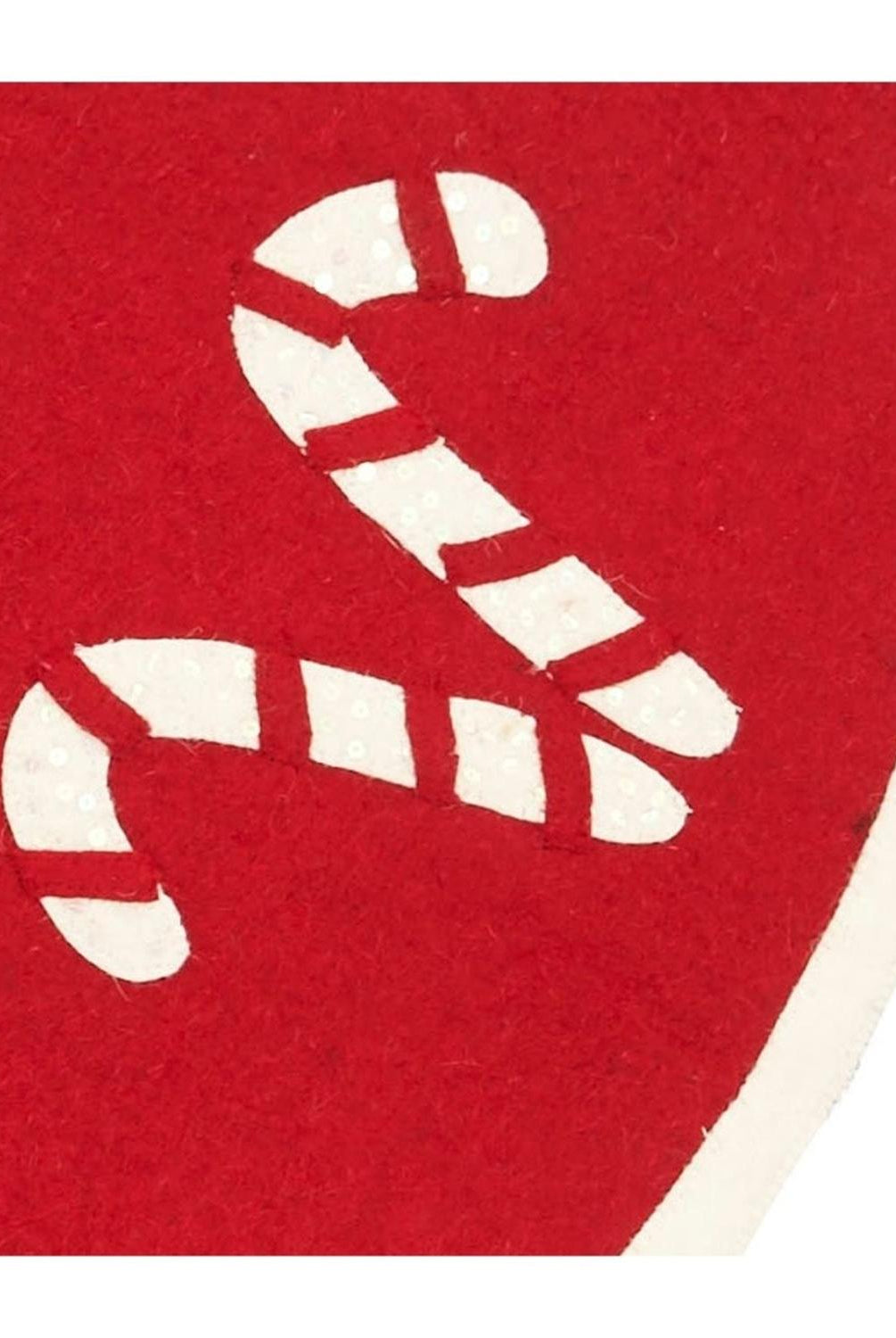 Handmade Candy Canes Red Felt Christmas Tree Skirt Felt 60" Arcadia Home