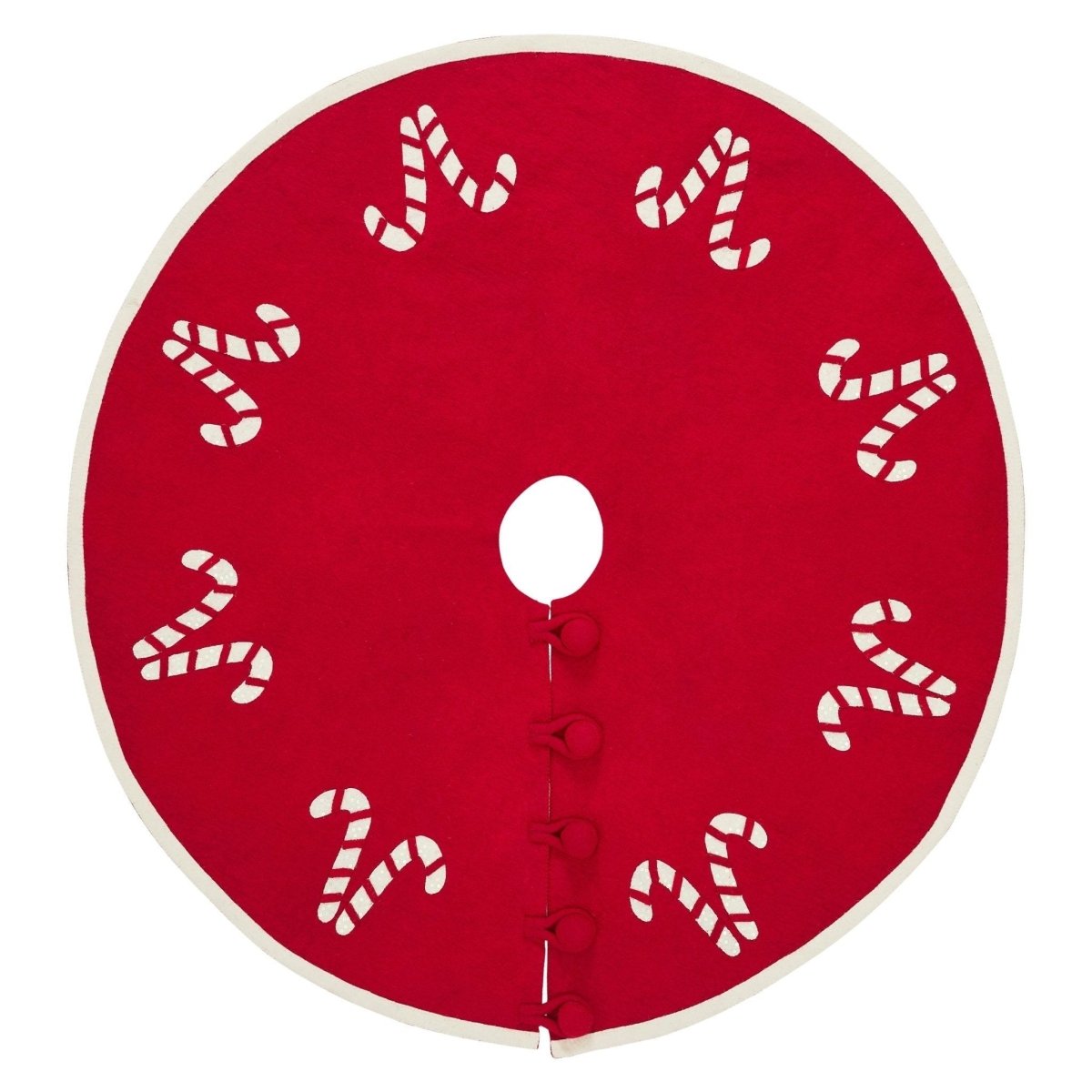 Shop For Handmade Candy Canes Red Felt Christmas Tree Skirt Felt 60" Arcadia Home