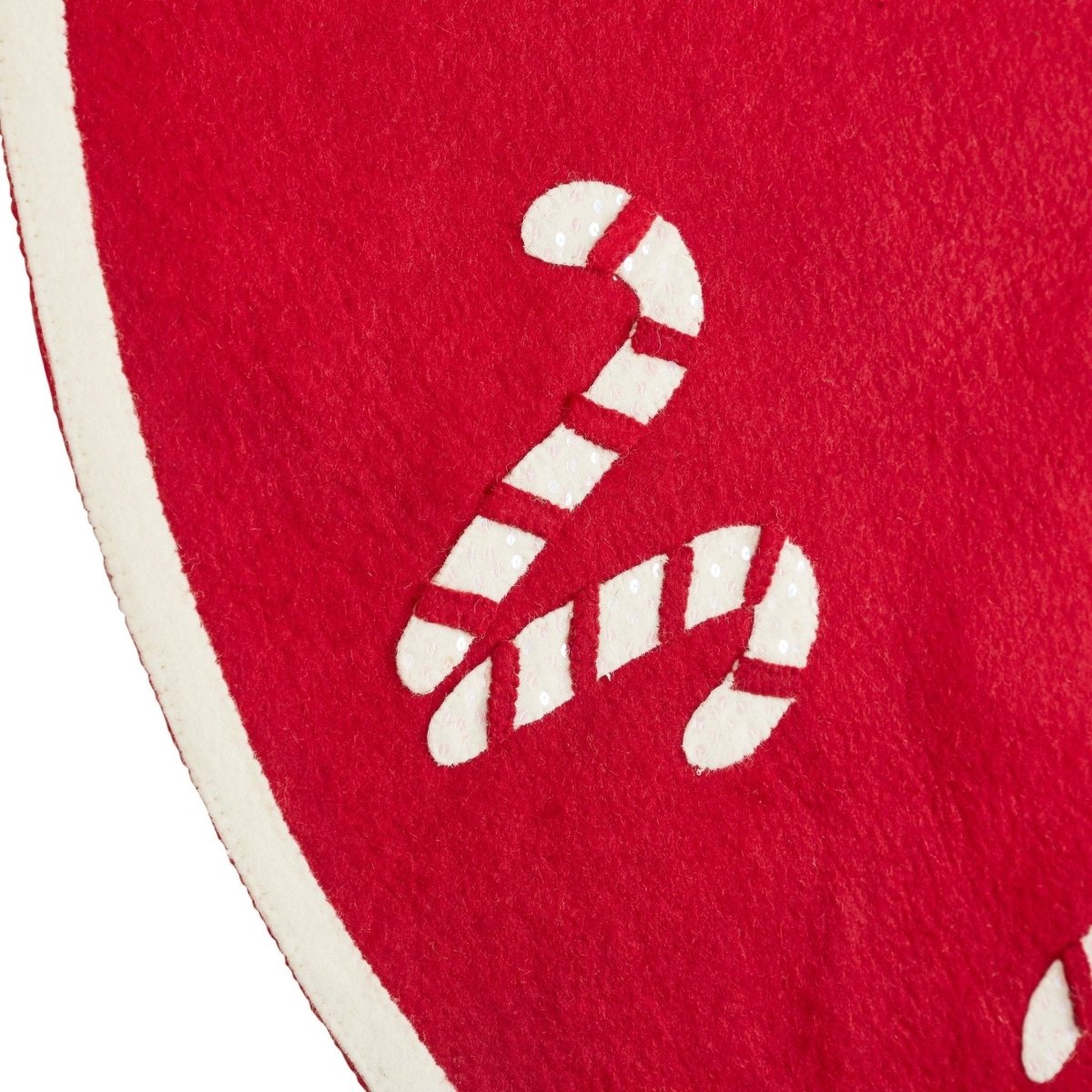 Shop For Handmade Candy Canes Red Felt Christmas Tree Skirt Felt 60" Arcadia Home