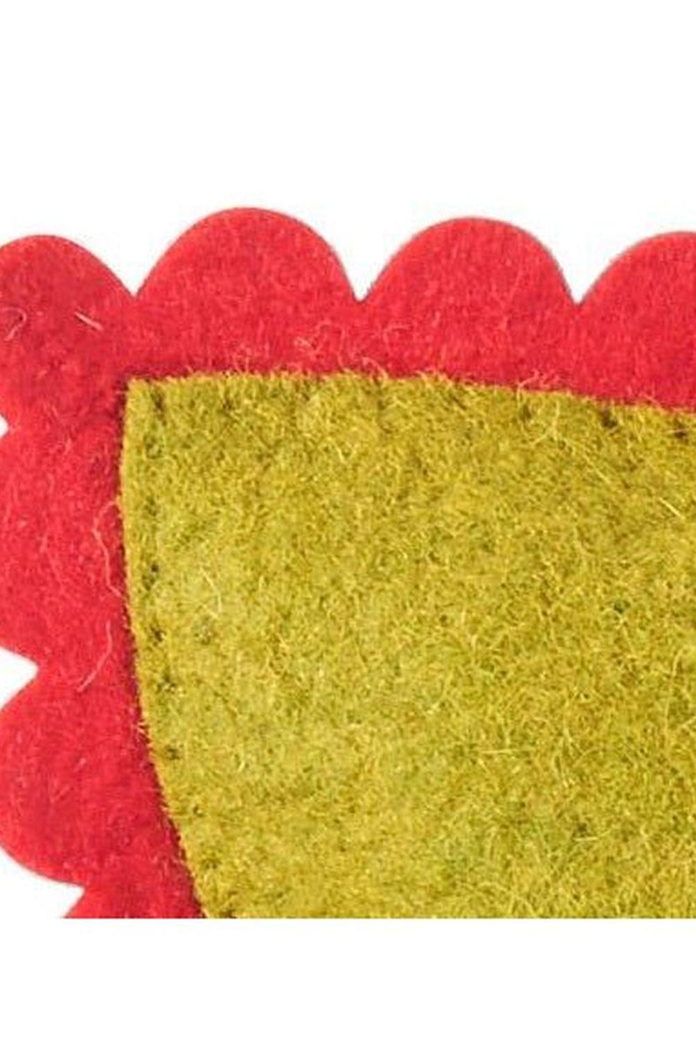 Handmade Christmas Pillow Hand Felted Wool - Letter to Santa Pocket Green - 18" Arcadia Home