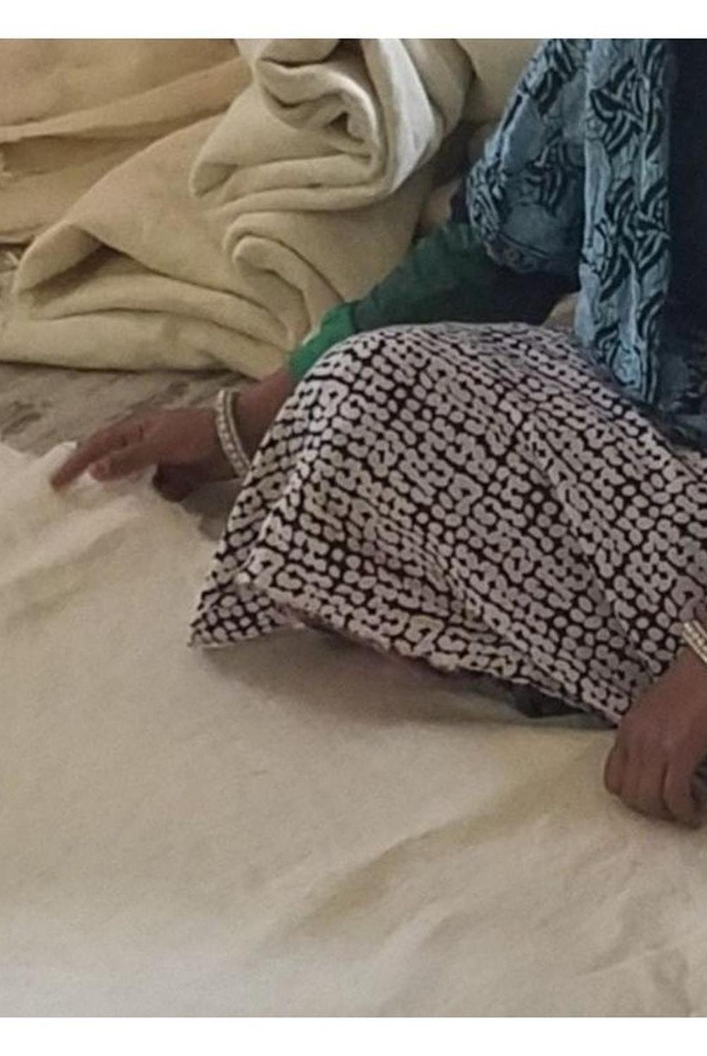 Handmade Felt Multicolor Fringe Border Cream Christmas Tree Skirt Arcadia Home