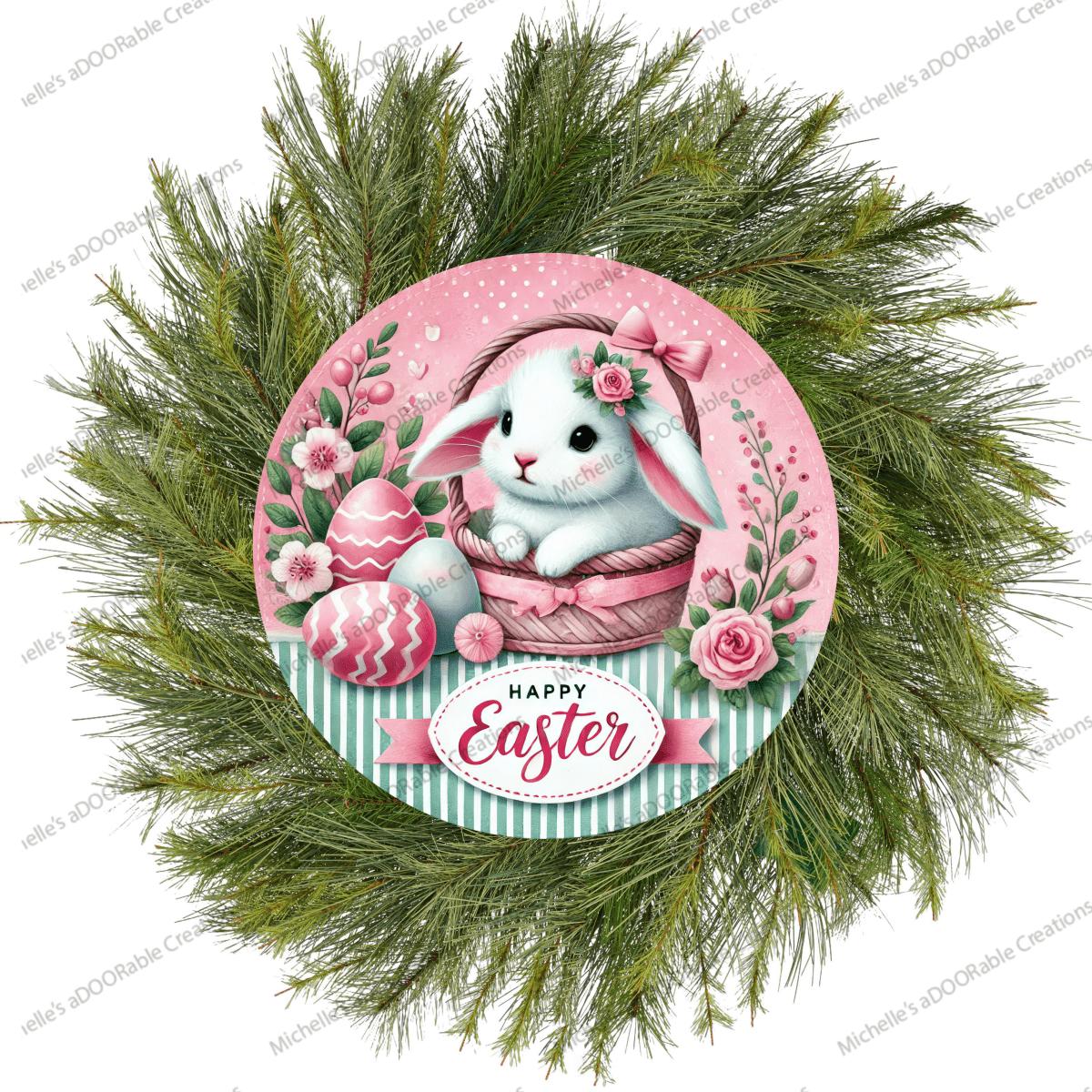Shop For Happy Easter Bunny Basket Round Sign