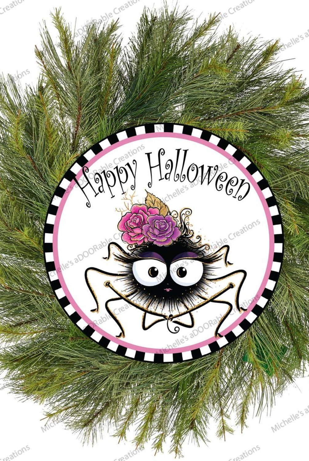 Happy Halloween Cute Spider Sign