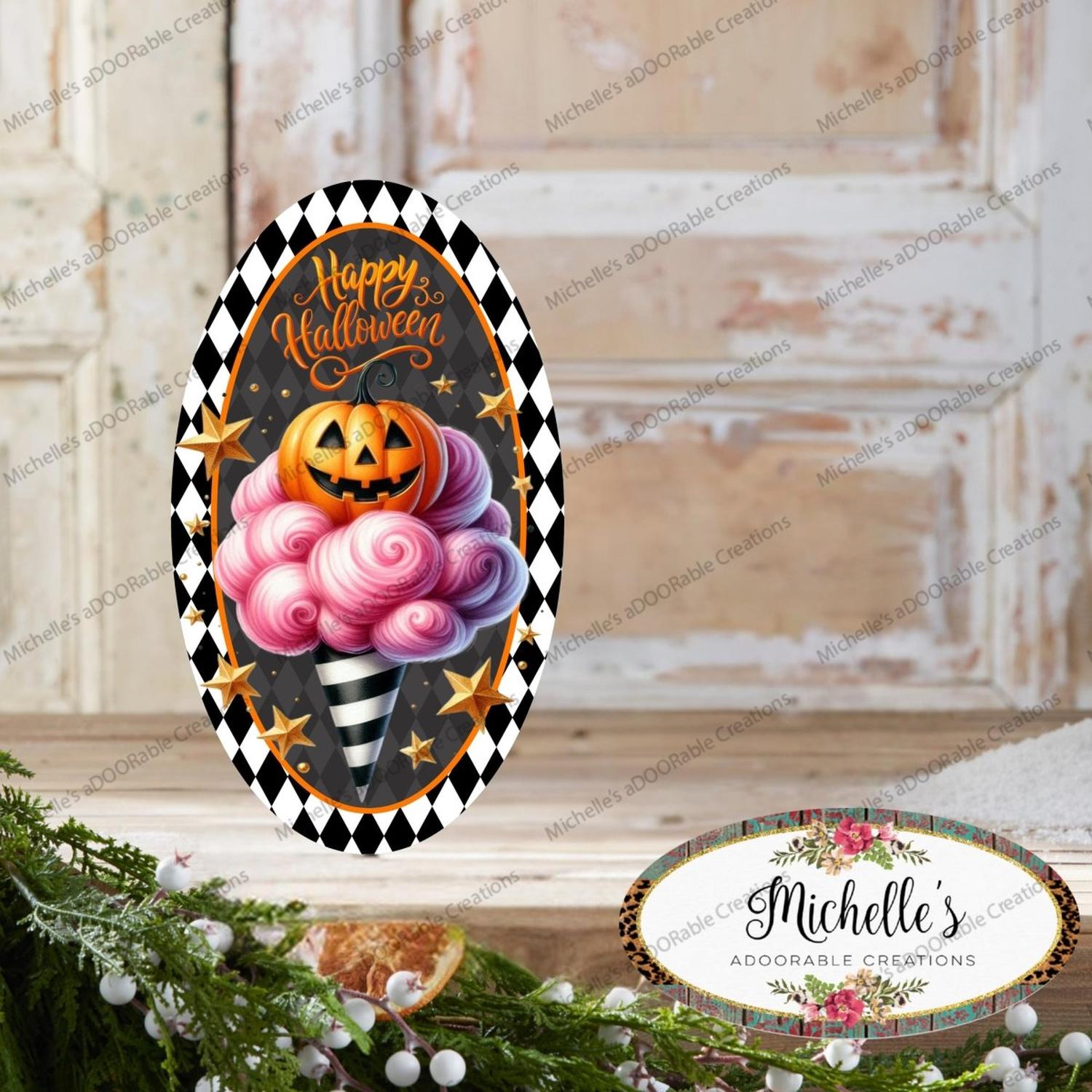 Shop For Happy Halloween Ice Cream Cone Oval Sign