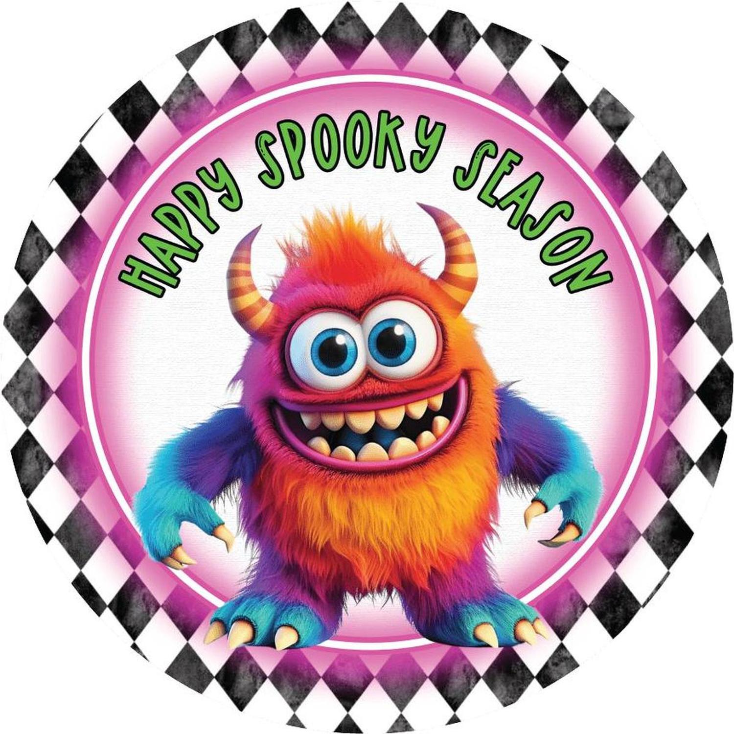 Shop For Happy Spooky Season Orange Monster Sign