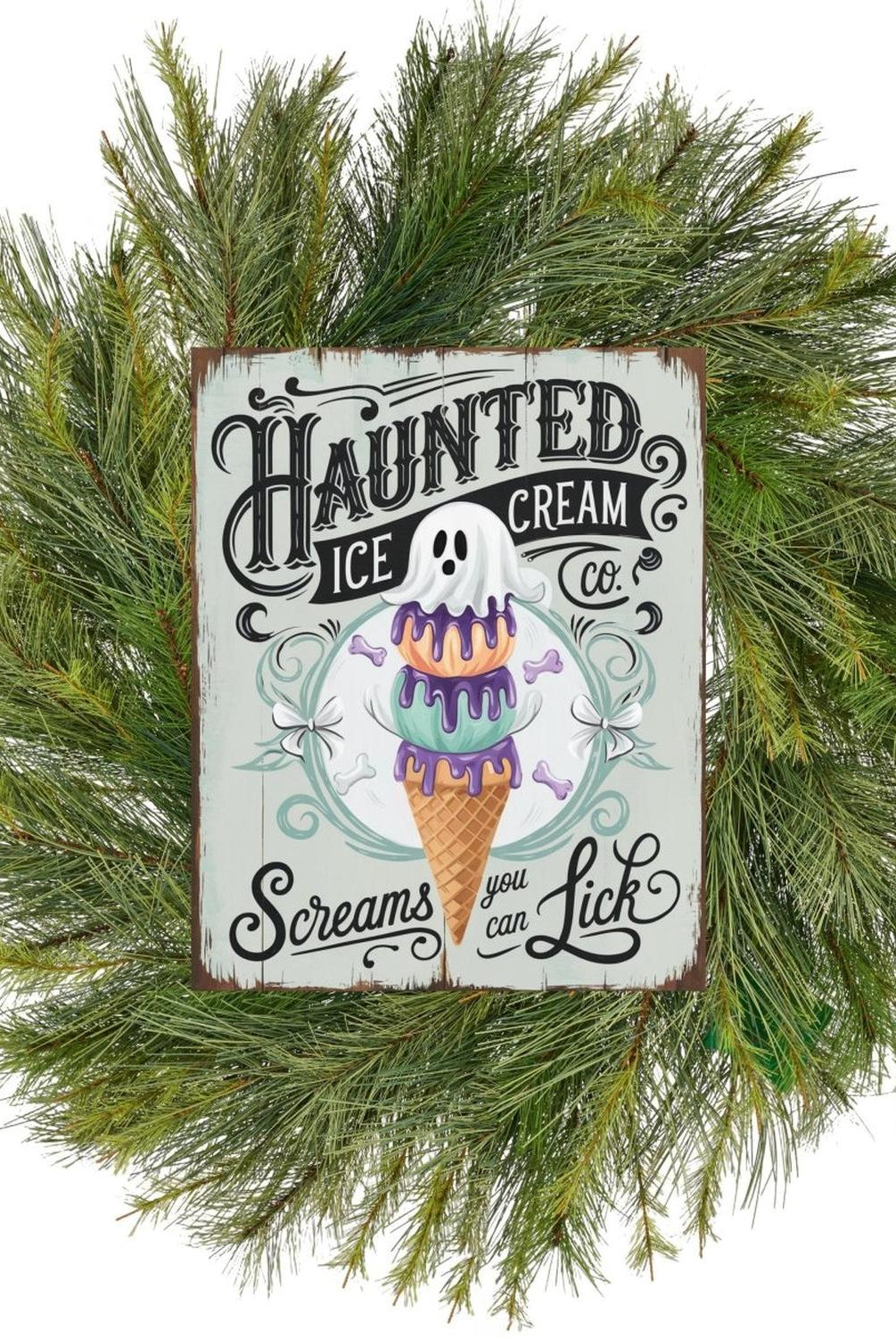 Haunted Ice Cream Halloween Sign