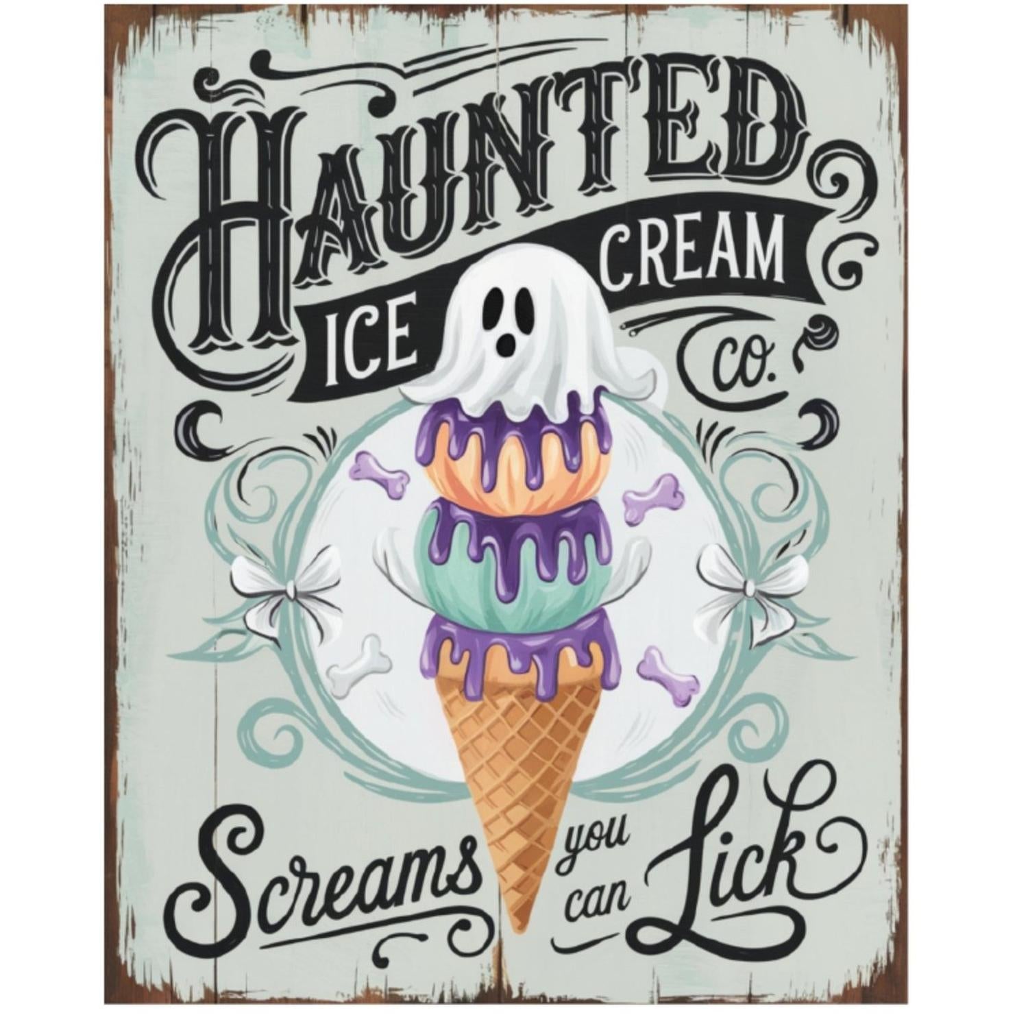 Shop For Haunted Ice Cream Halloween Sign