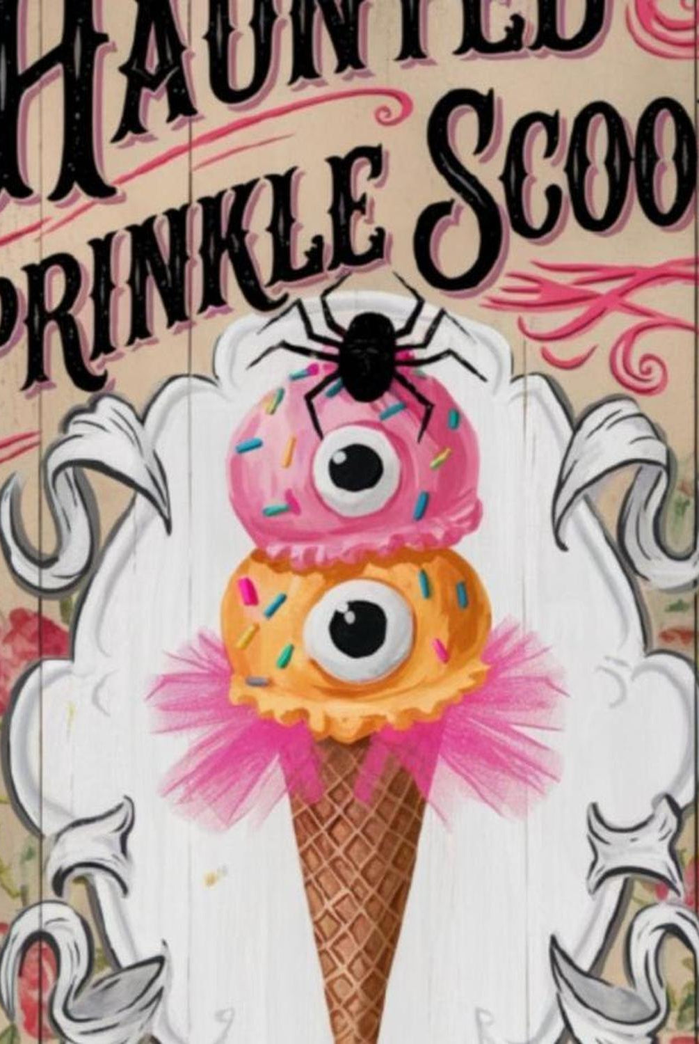 Haunted Sprinkle Scoops Halloween Sign