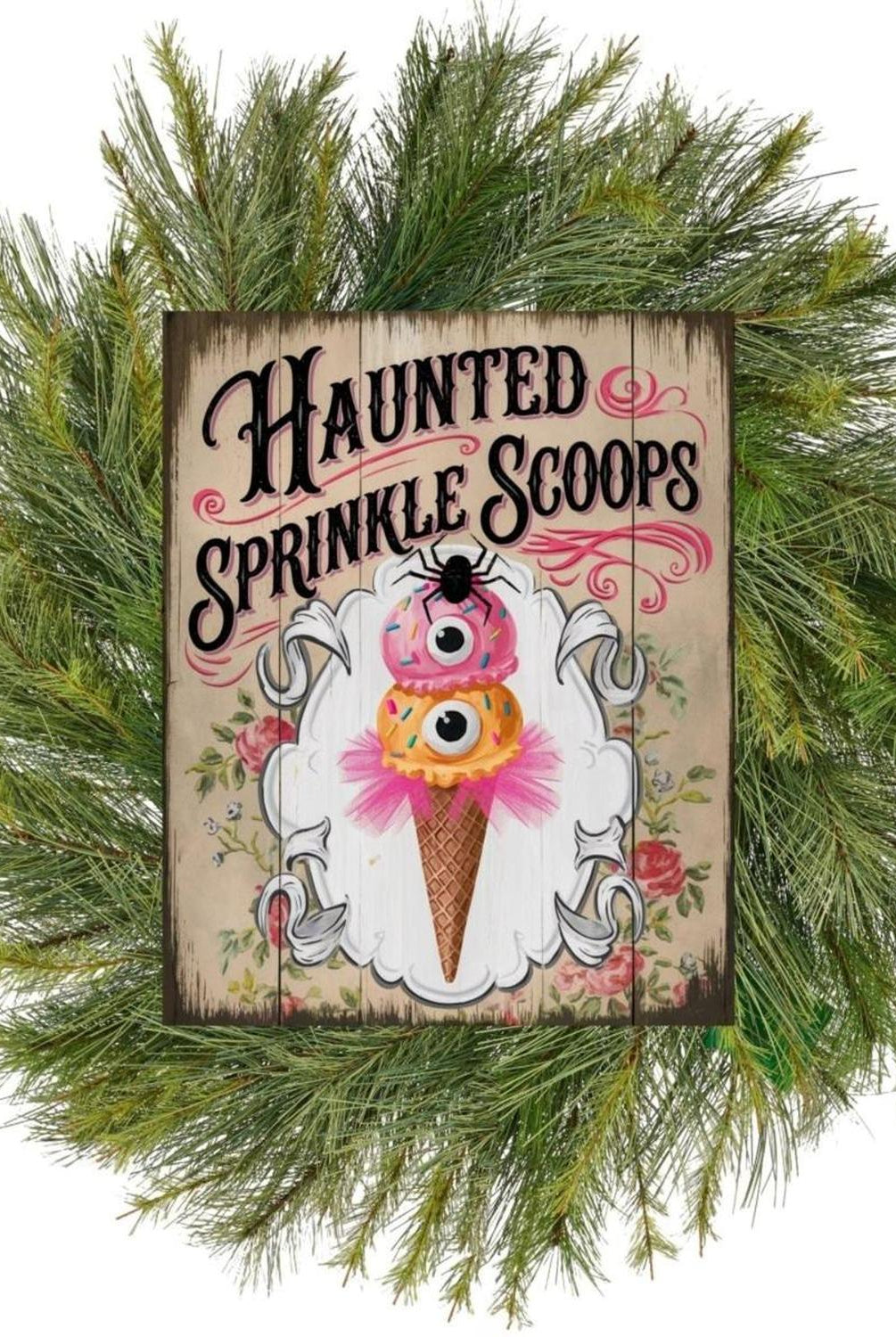 Haunted Sprinkle Scoops Halloween Sign