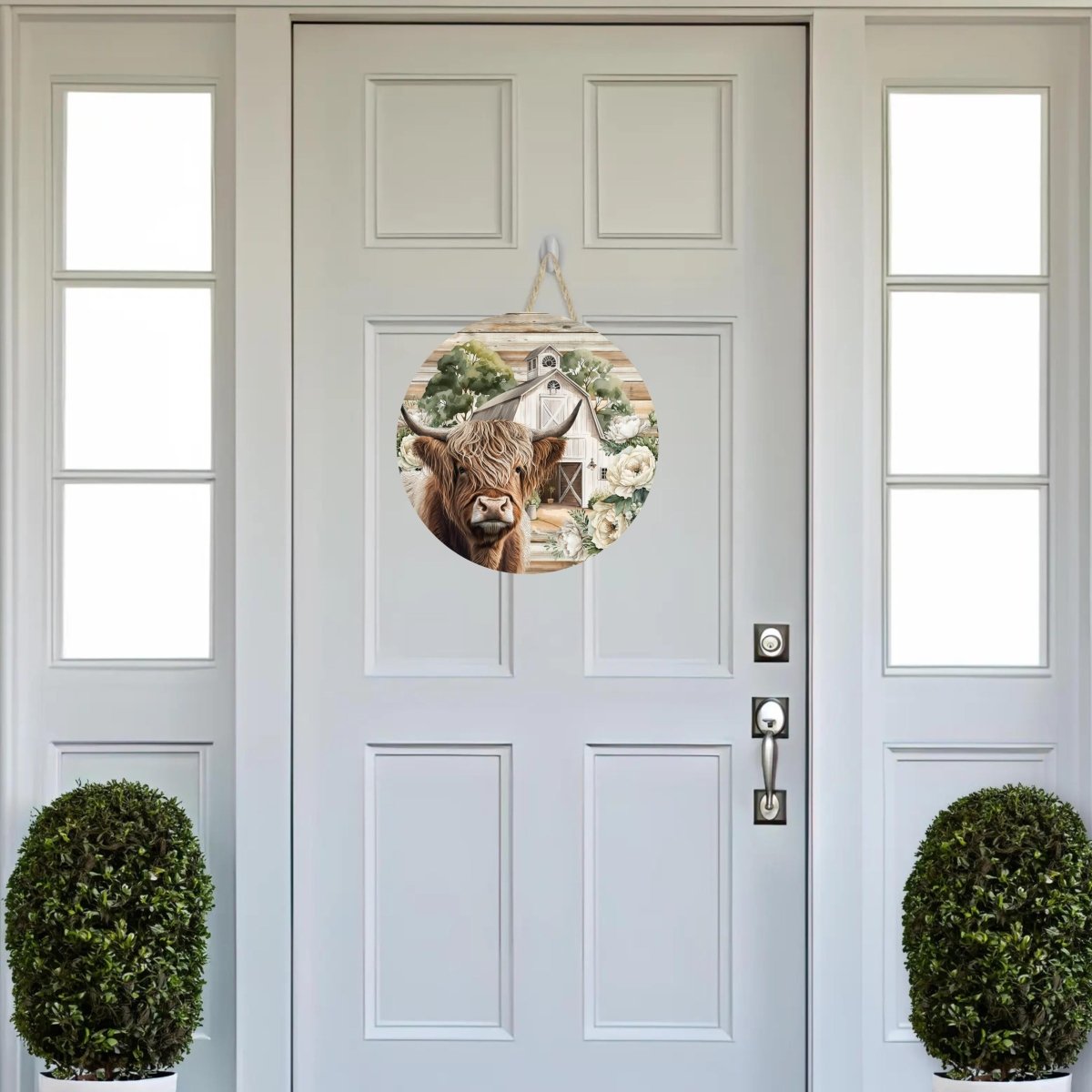 Shop For Highland Cow White Barn Florals Sign
