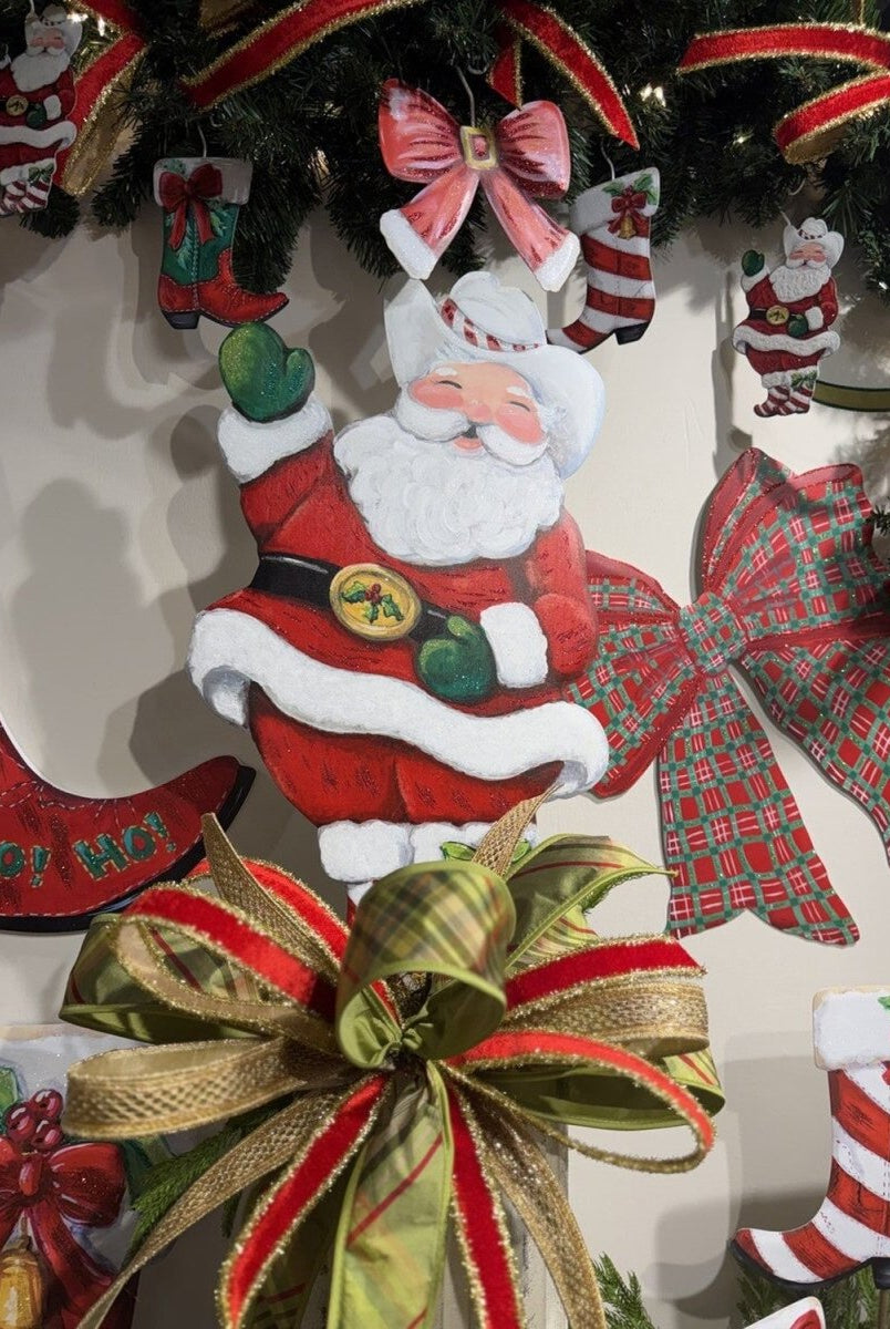 Shop For HoHoHo Cowboy Santa (Stake/Hanger/Easel)